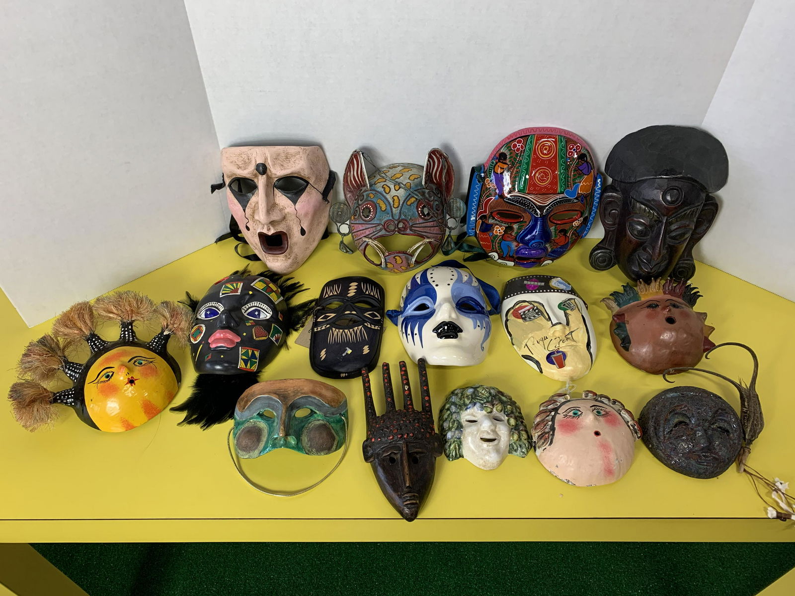 Collection of 15 Decorative Masks, Some Signed ; Roger (1 of 9)