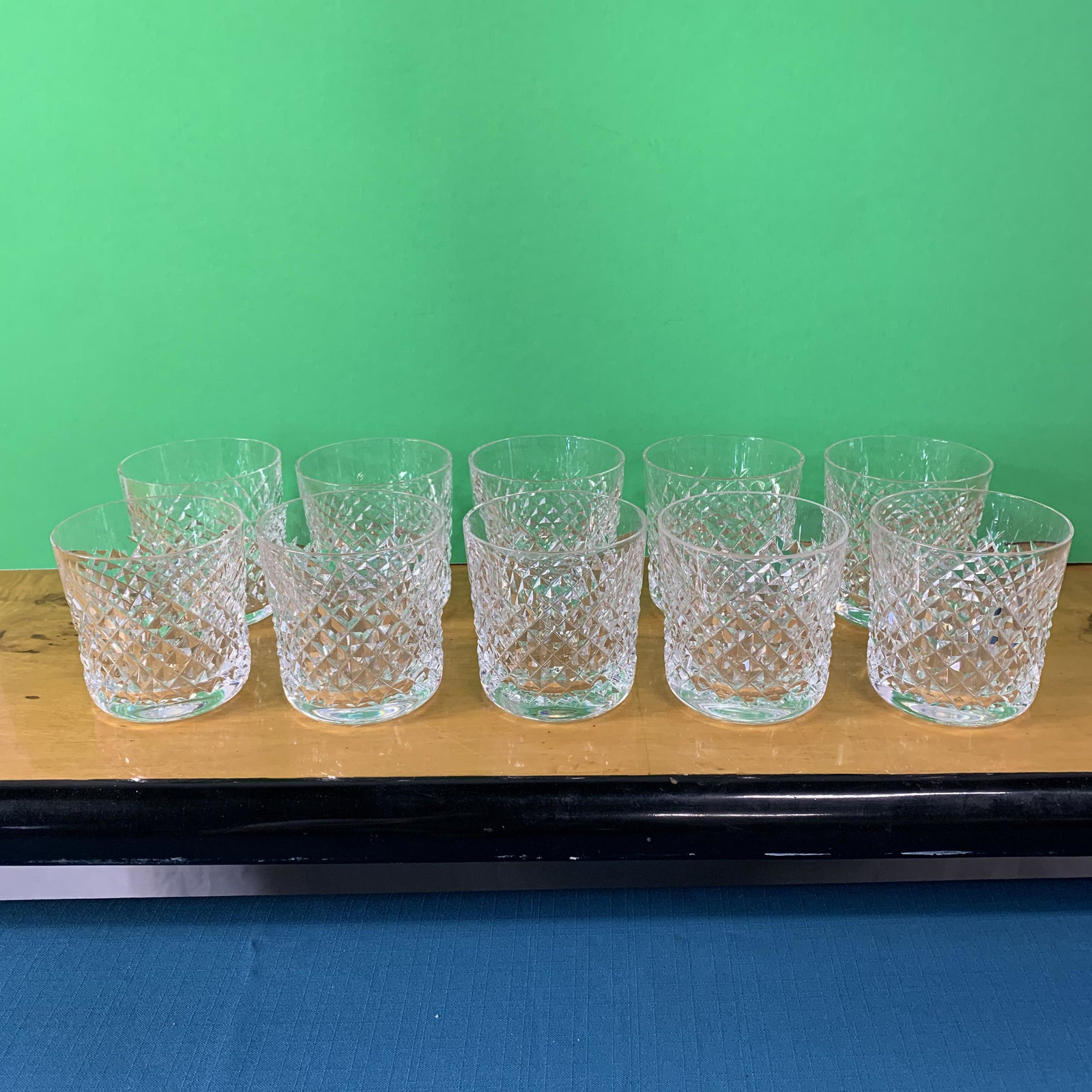 Set 10 Waterford Alana Highball Whiskey Glasses: No Chips, 3.25in tall x 3in diameter