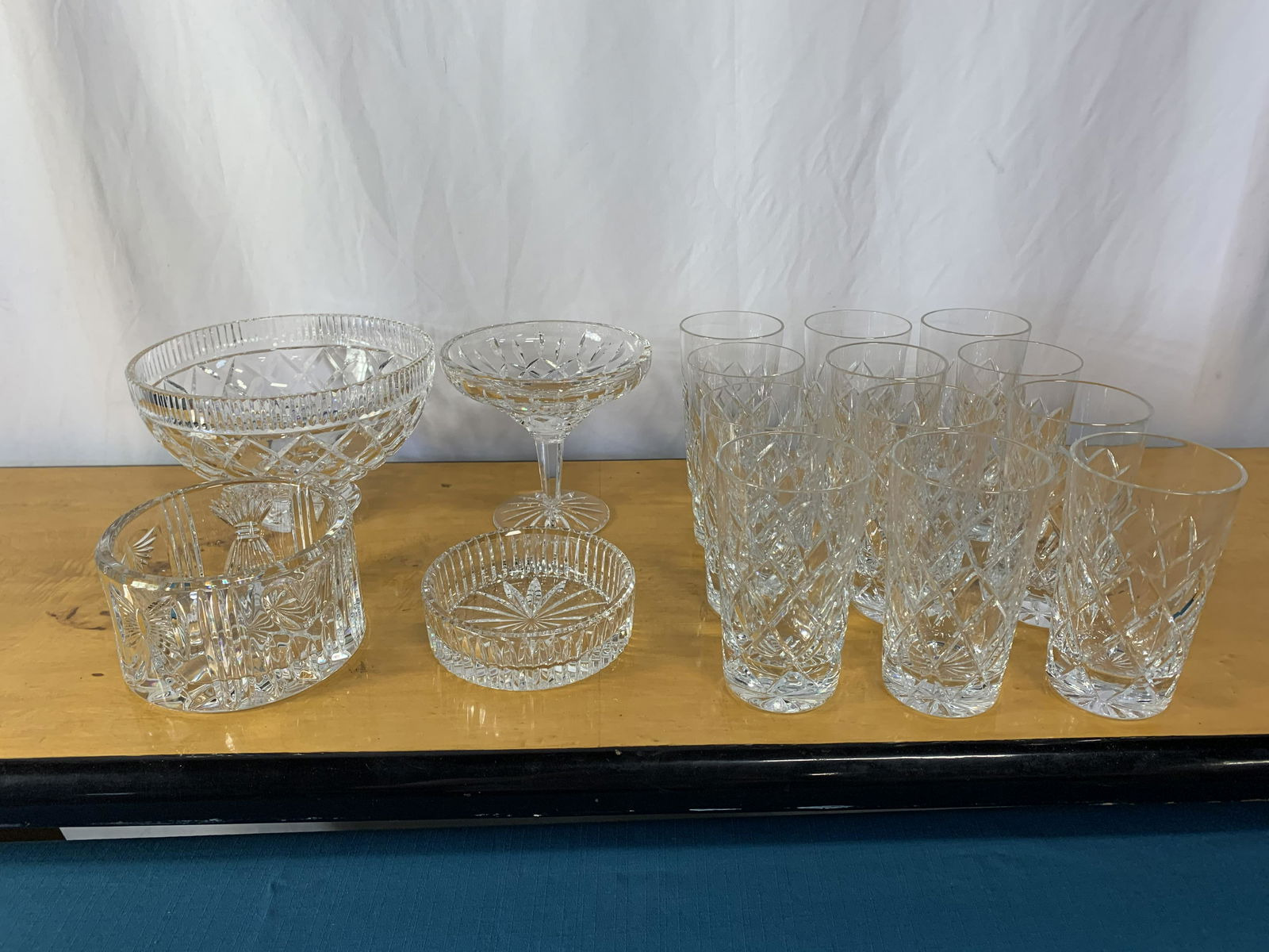 Collection Waterford Dishes and Set 12 Unsigned Glasses (1 of 3)