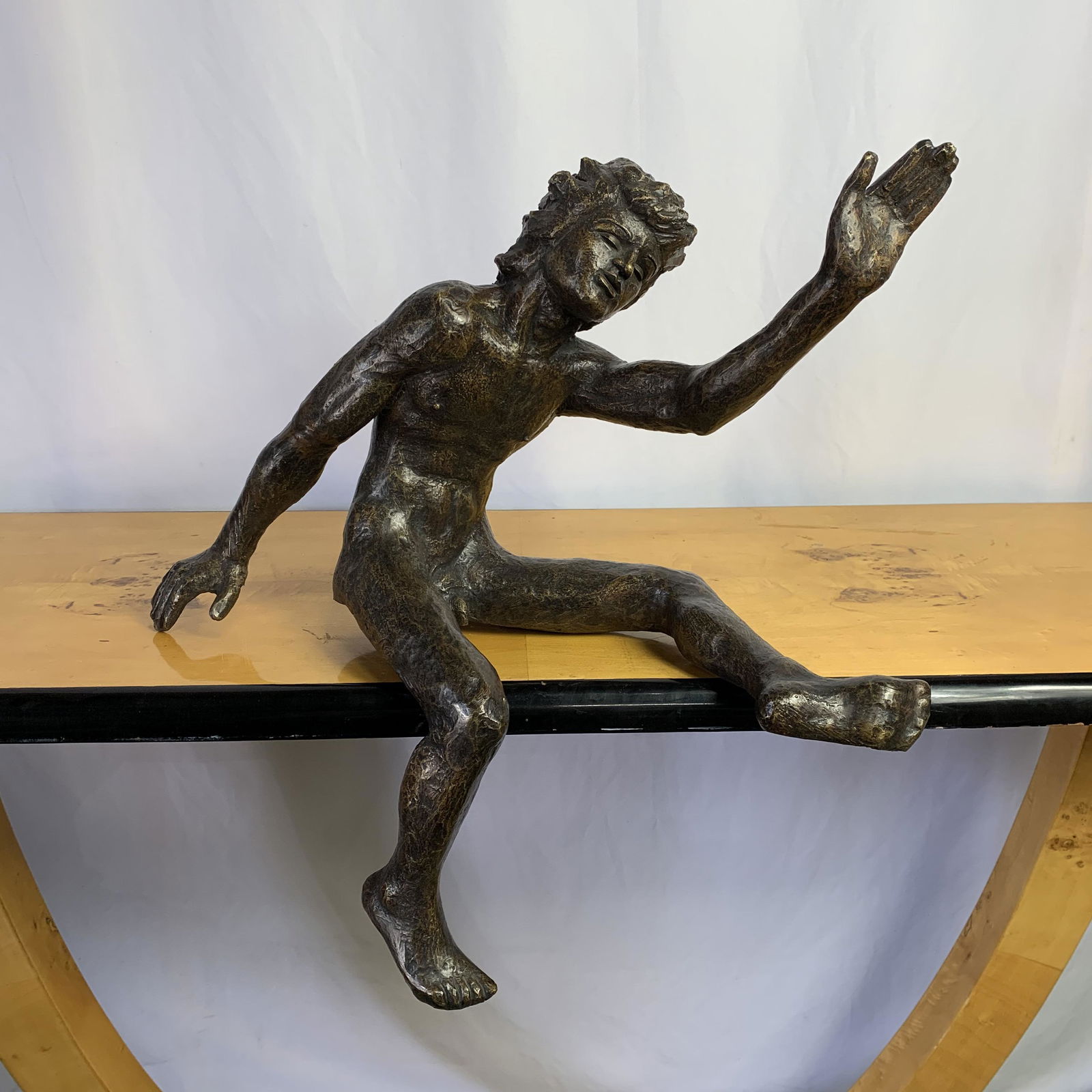 Mid Century Bronze Figural Man Sculpture (1 of 5)