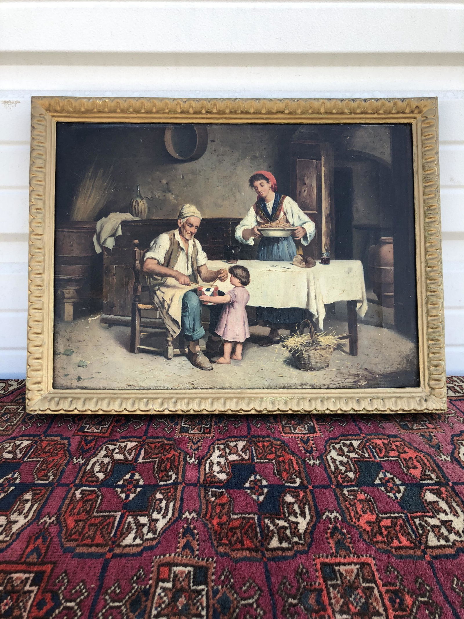 Framed Oil Painting in the Style of Eugenio Zampighi (1 of 4)