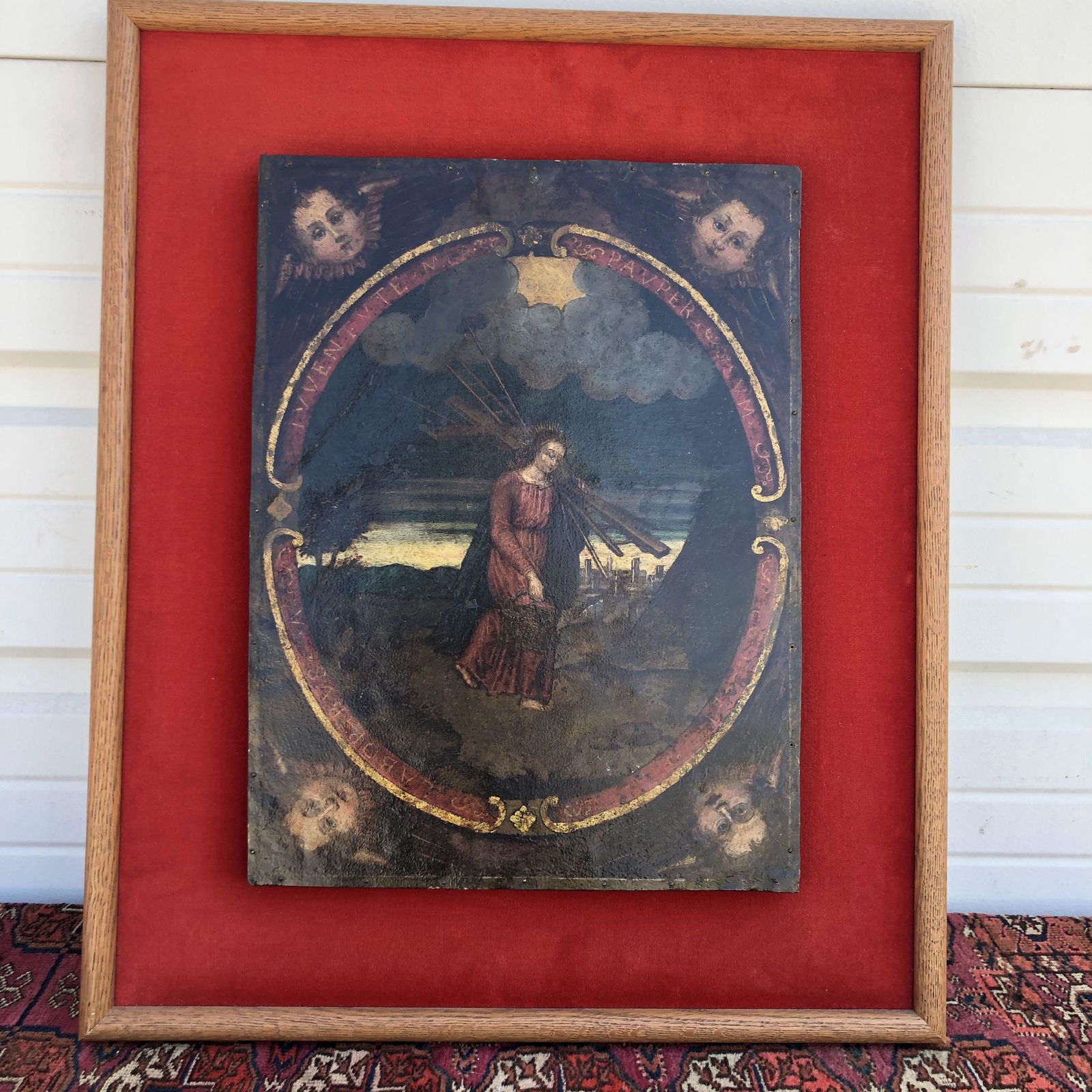 Religious Icon Retablo Mary Oil on Tin (1 of 7)