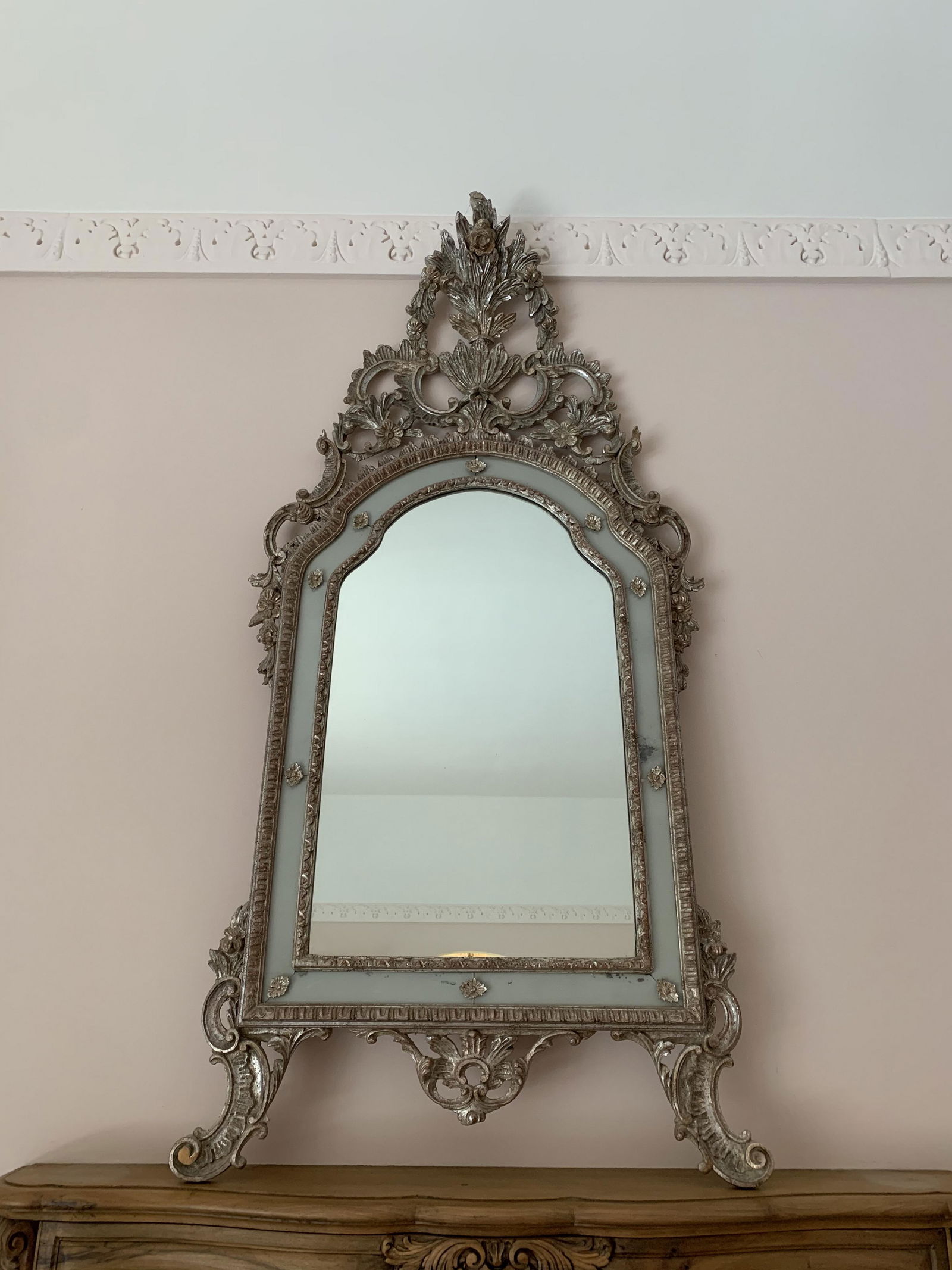 Italian Provincial Painted Mirror Large Carved (1 of 5)