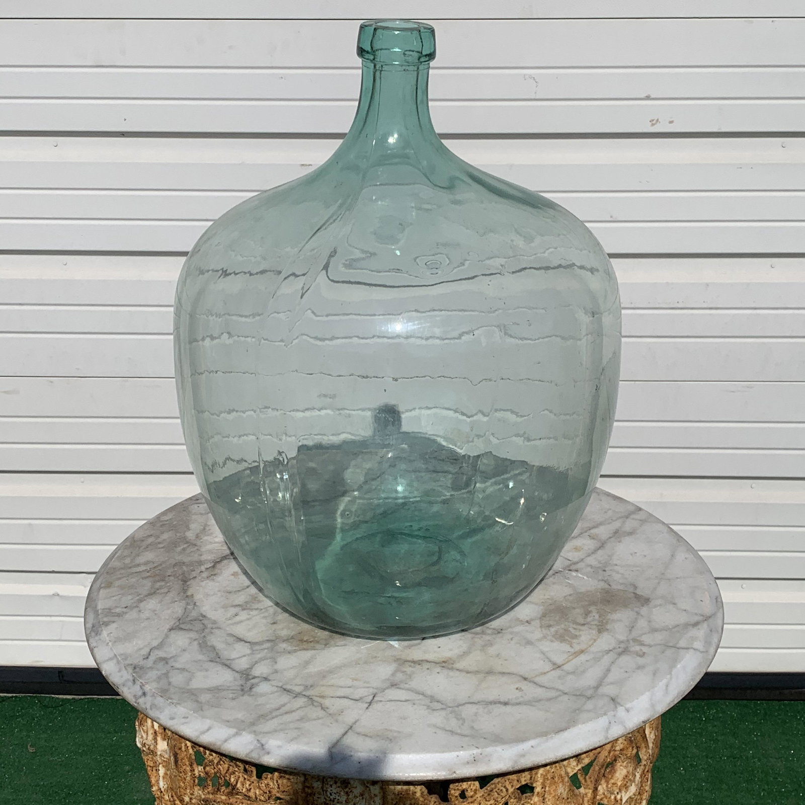 Early 20th Century French Demijohn Wine Bottle: 24in x 17