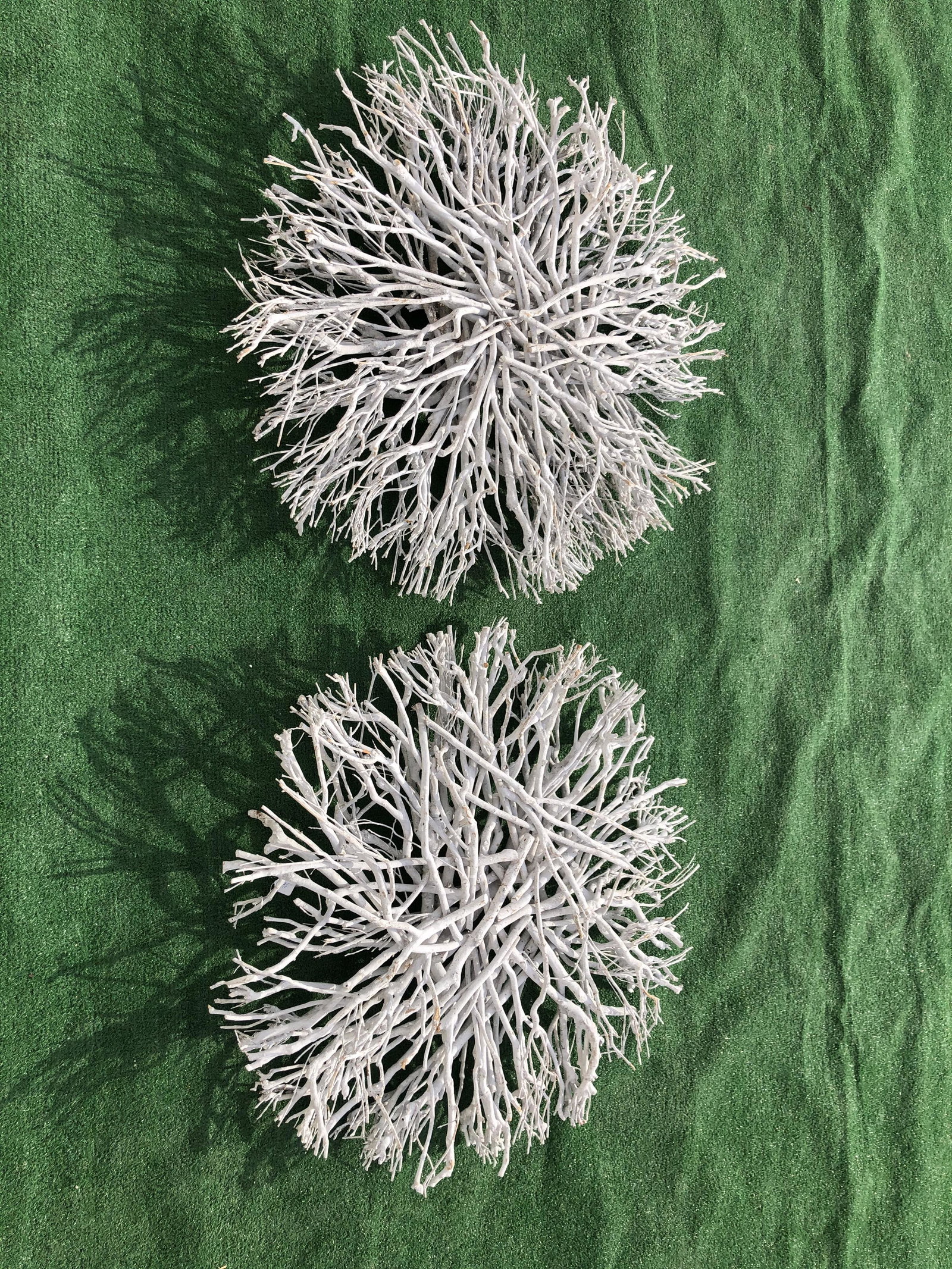 Mid Century Starbust Twig Wall Sculptures: 29in diameter x 6in deep
