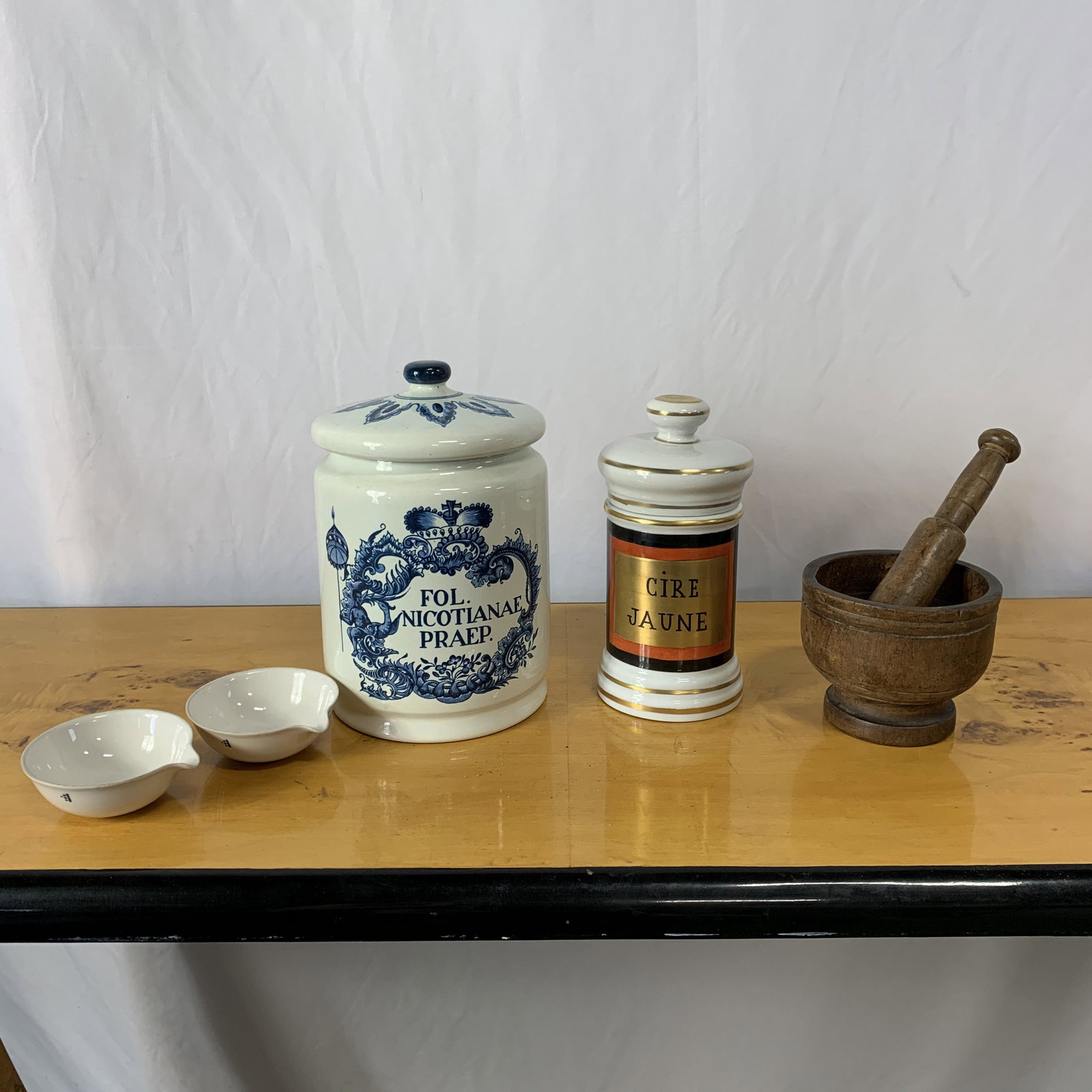 Collection 19th Century Apothecary Jars: Jar is about 9in tall