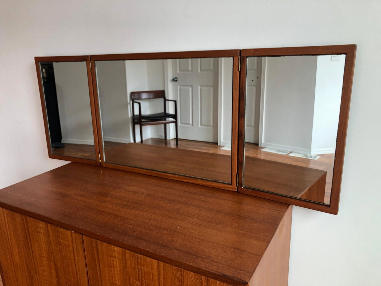 Signed Axsel Kjersgaard Floating Vanity Mirror #240: 45 1/2in wide x 16 7/8in tall