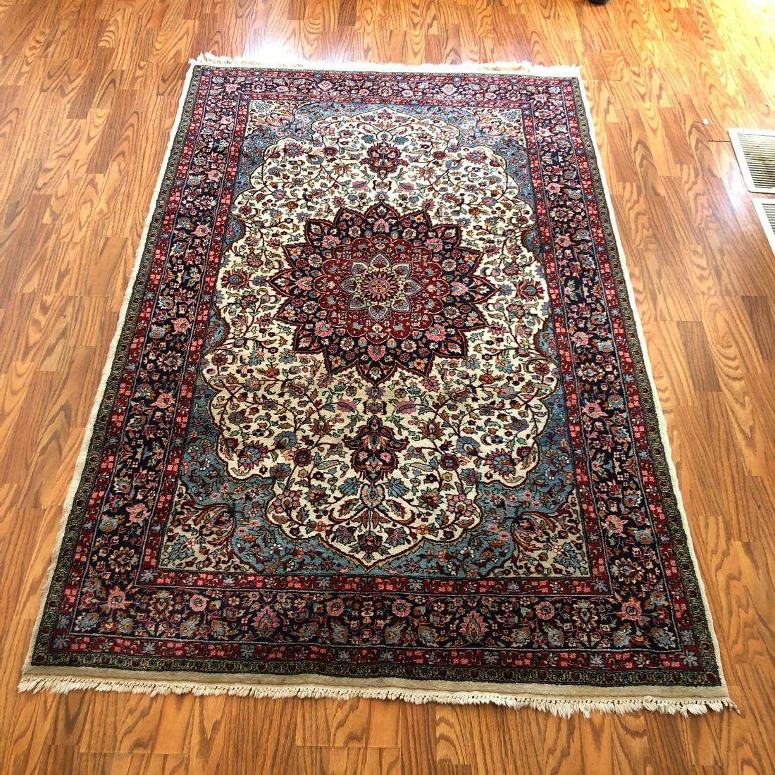 Hand Knotted Wool Rug Pakistan Heriz: 92in x 56in