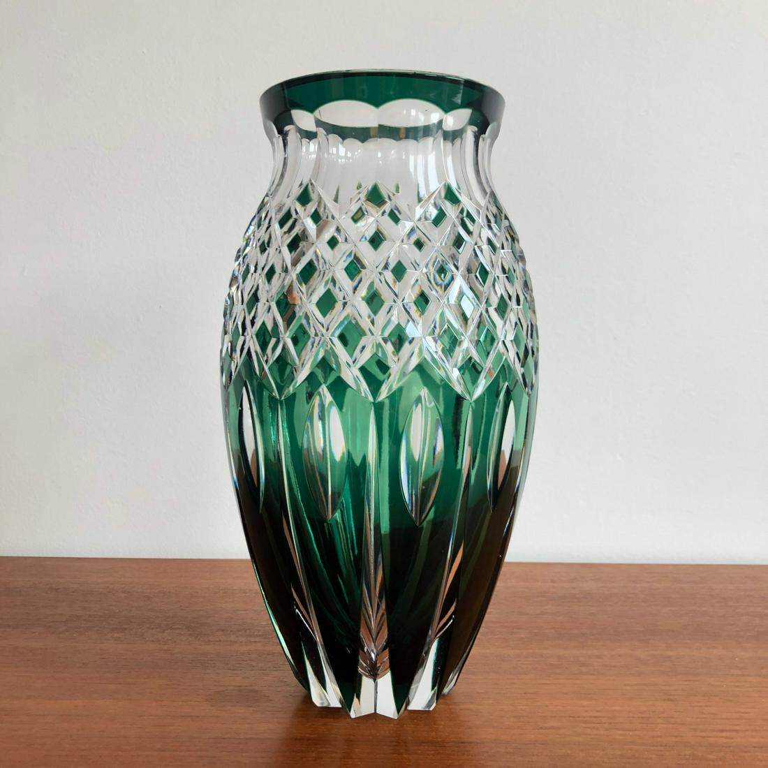 Signed Val St. Lambert Cut Crystal Vase (1 of 6)