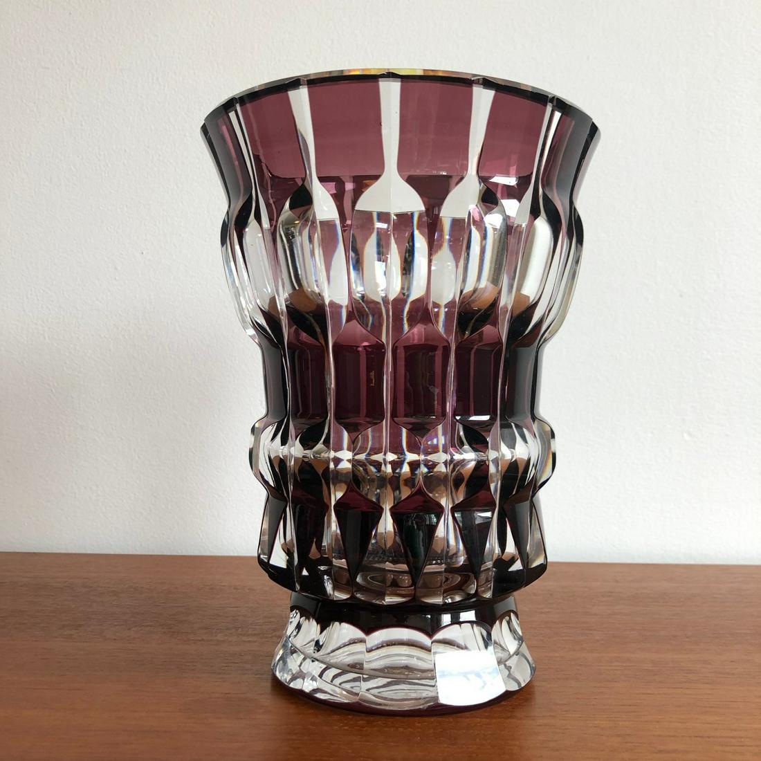 Signed Val St. Lambert Crystal Vase (1 of 4)