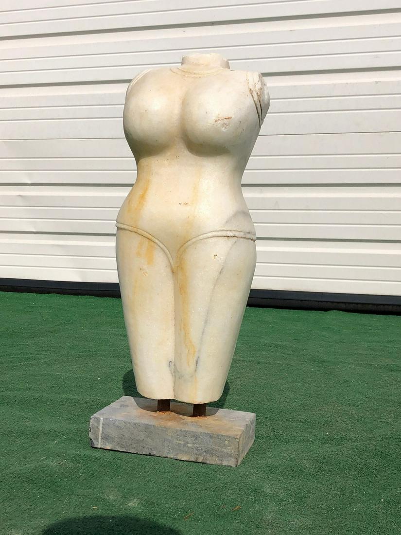 Marble Torso Bust Sculpture (1 of 4)