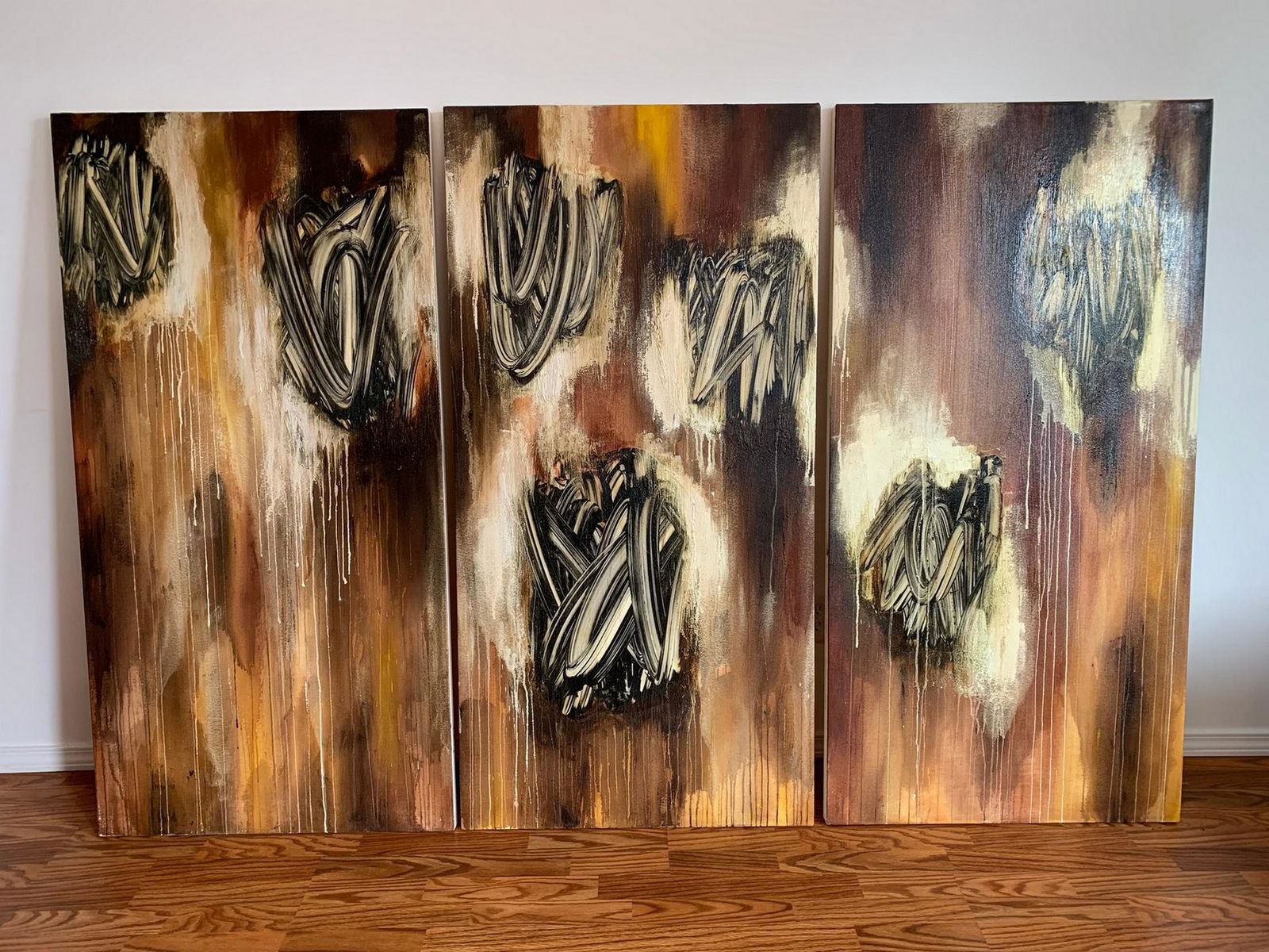 Signed Masahito Katayama Oil Acrylic on Panel 1989 (1 of 6)