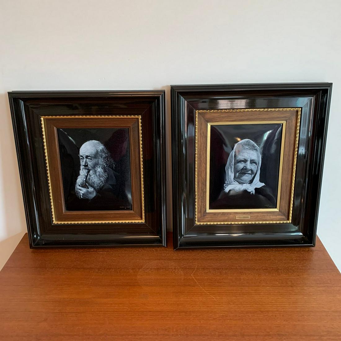 Pair Faure Limoges France Hand Painted Portait Signed (1 of 8)