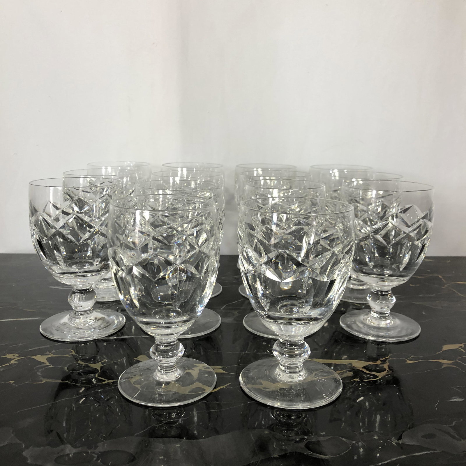 Set 14 Rare Waterford Wine Glasses: 5 1/4in tall UPS Pack and Ship