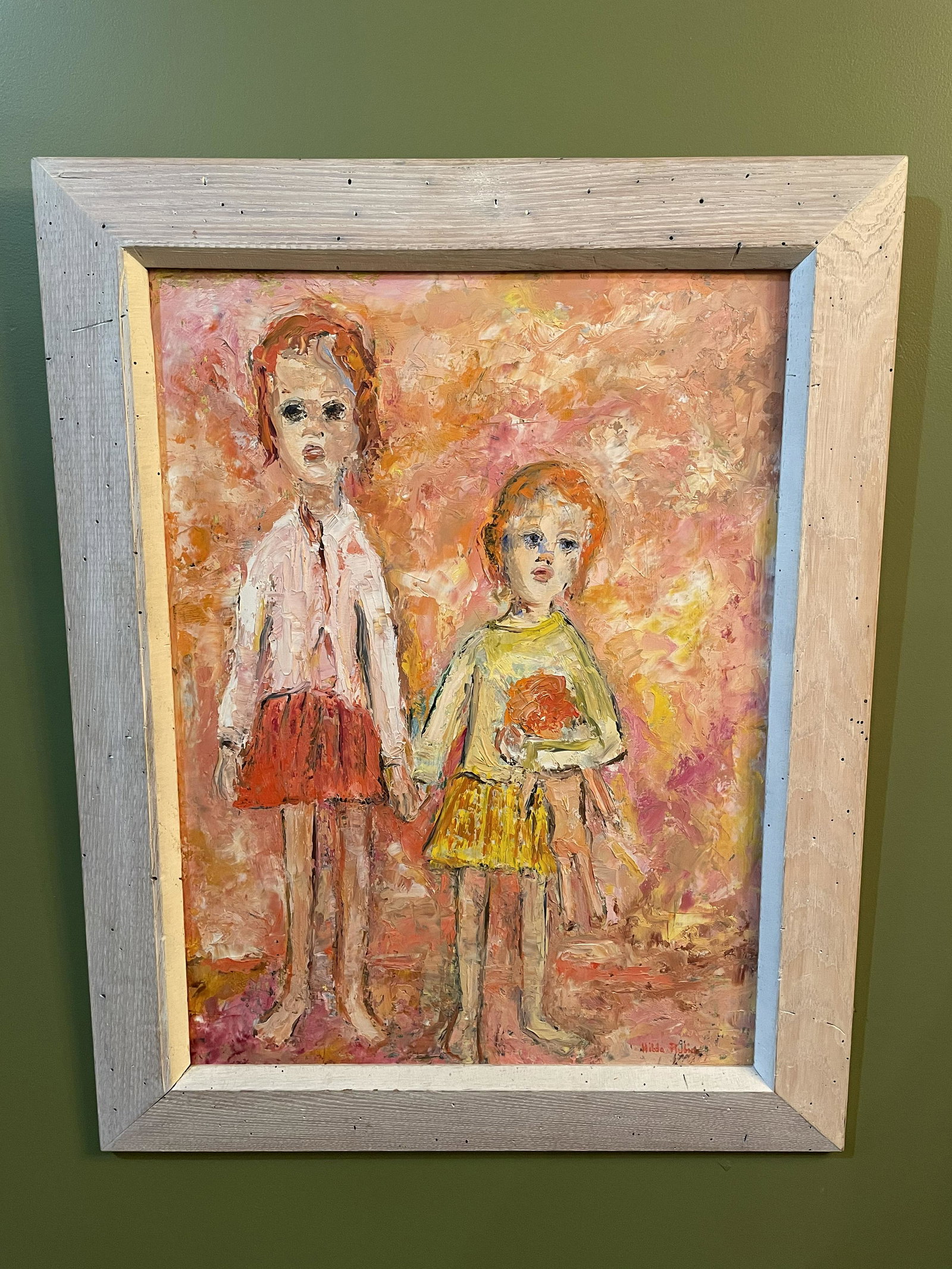 Signed Hilda Rubin Oil on Board: 28 1/2in L x 23in W