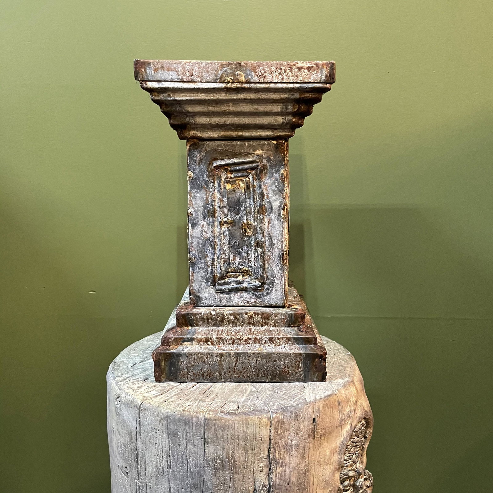 Zinc Architectural Element Pedestal - pull images (1 of 4)