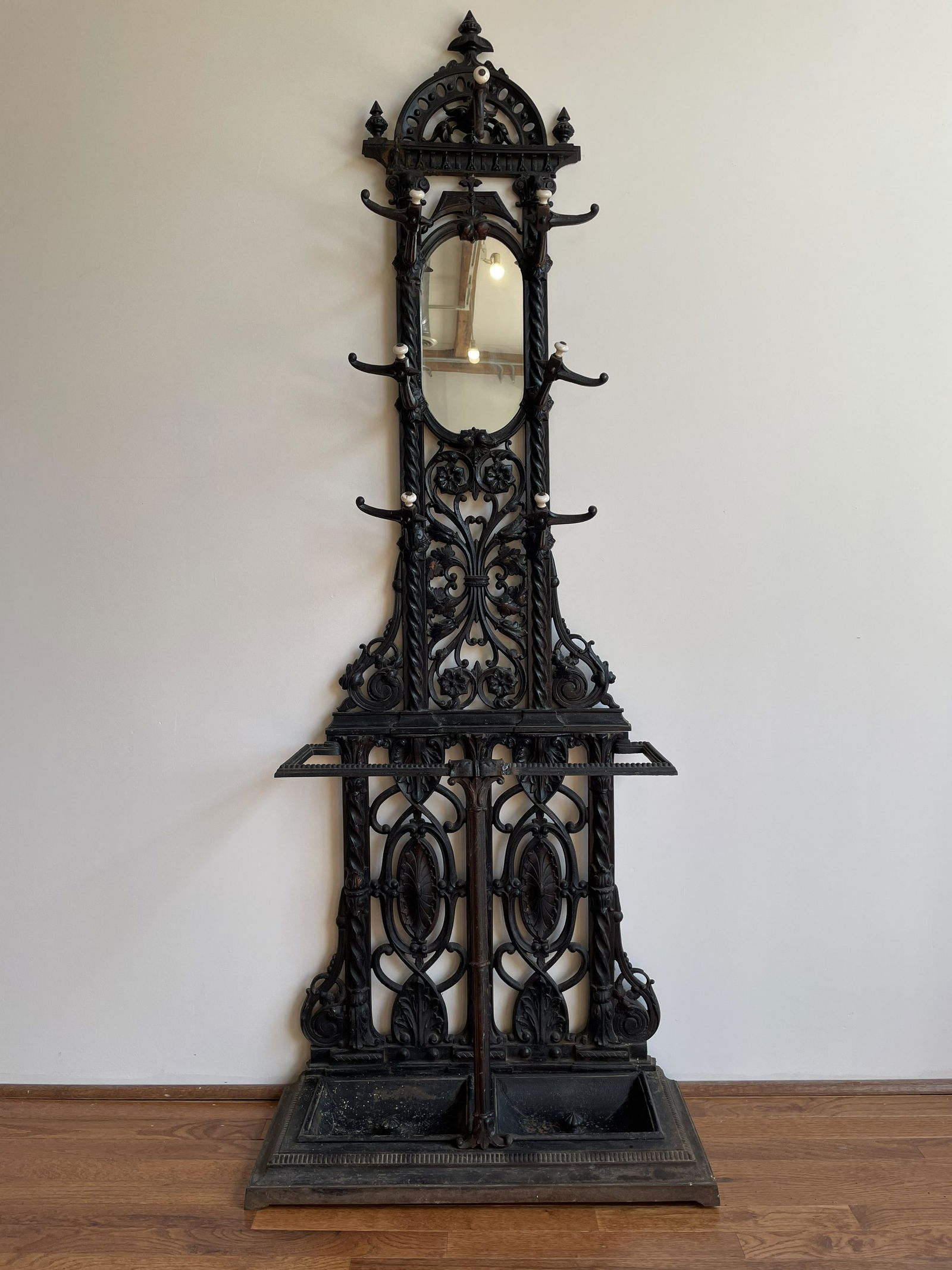 Victorian Wrought Iron Halltree (1 of 8)
