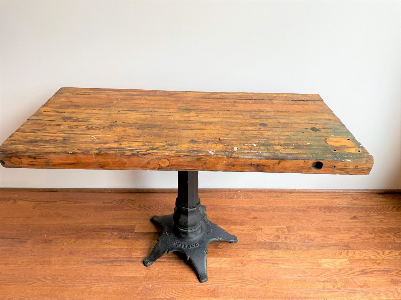 Vintage Industrial Butcher Block Top Work Table (1 of 5)