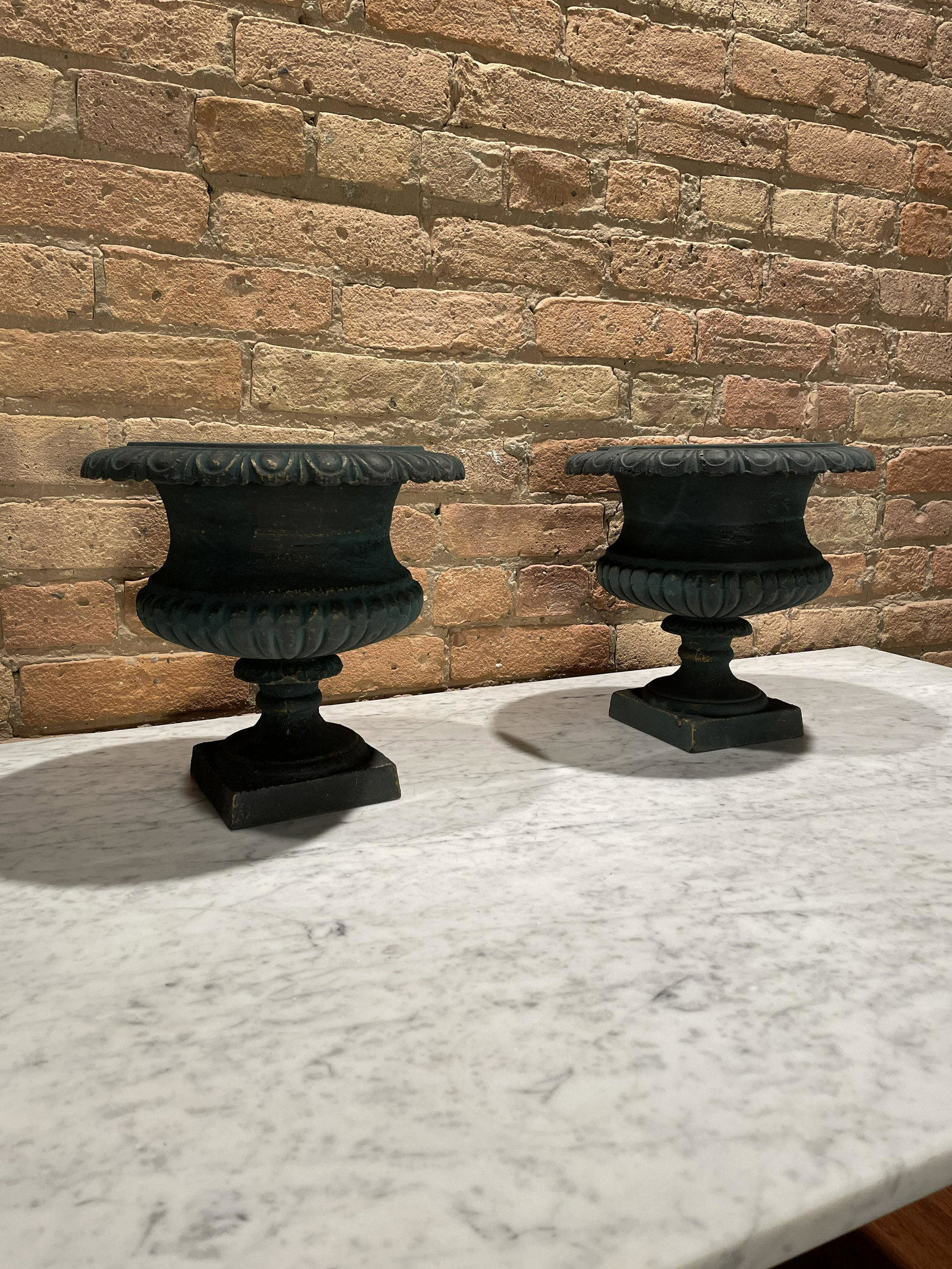 Early 20th C. Classical Style Cast Iron Plant Urns (1 of 5)