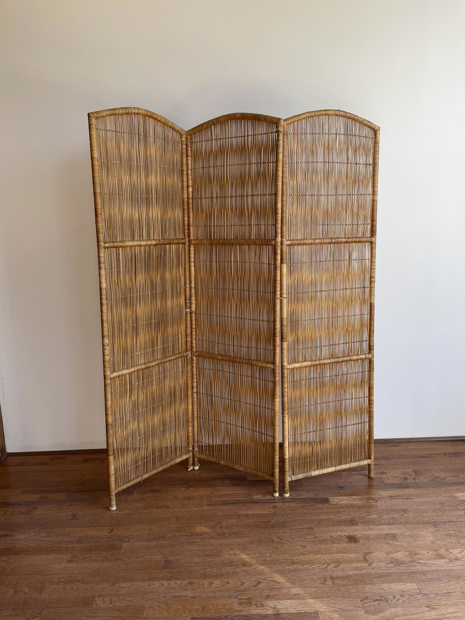 Mid Century Rattan Folding Screen Room Divider (1 of 5)