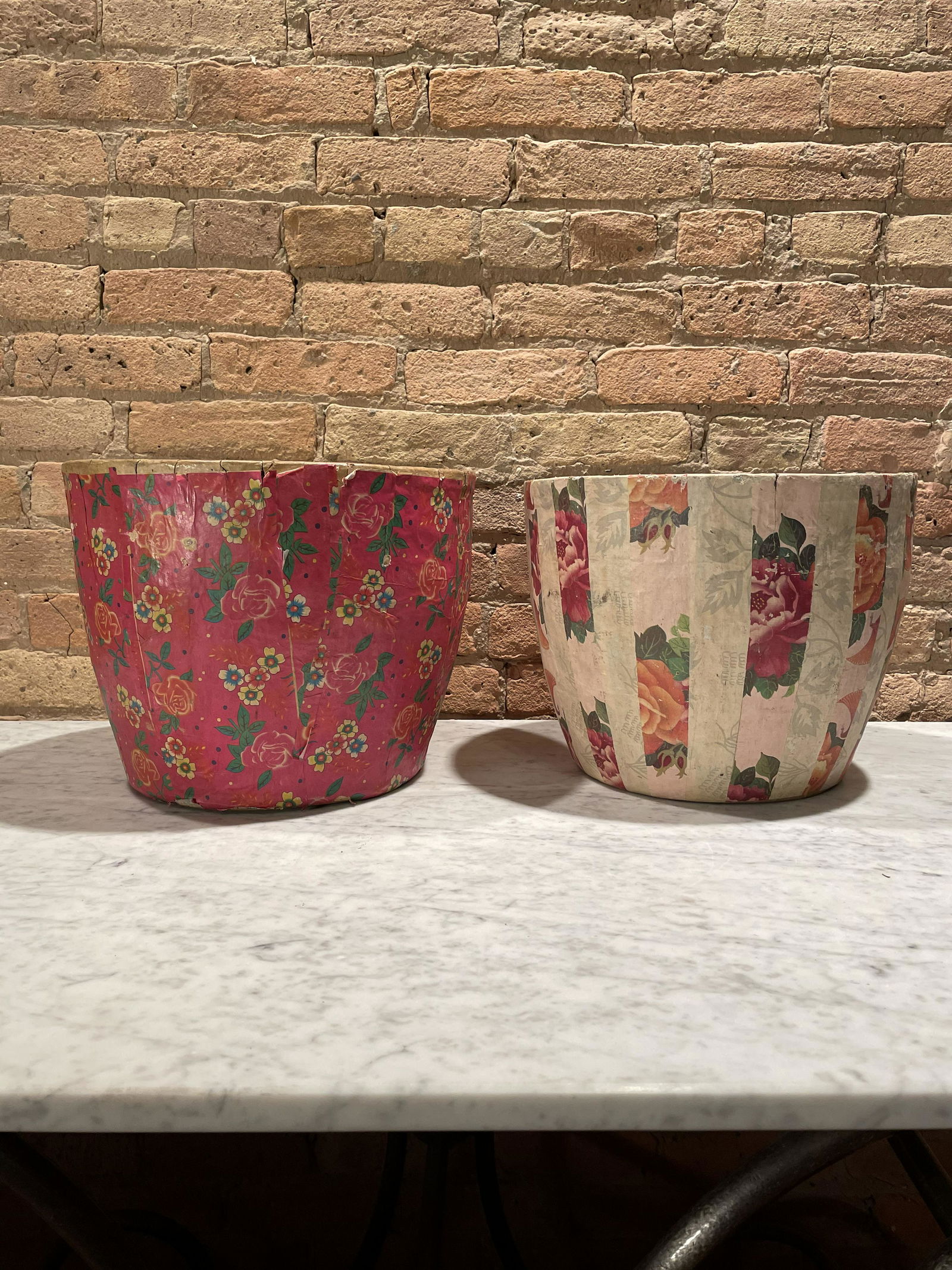 Old Vintage Farmhouse Paper Mache Planters (1 of 5)