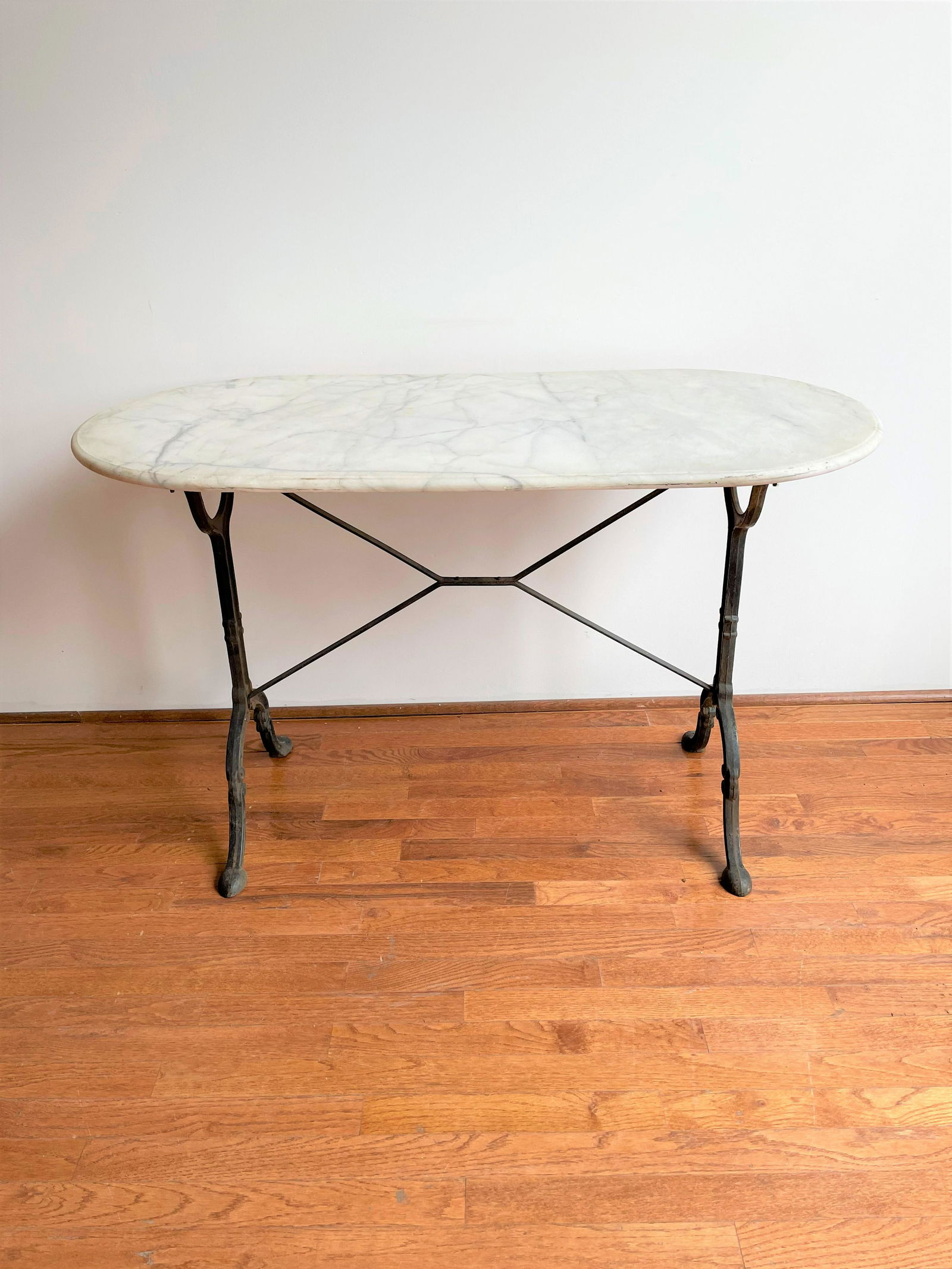 French Marble Top Wrought Iron Garden Table (1 of 7)