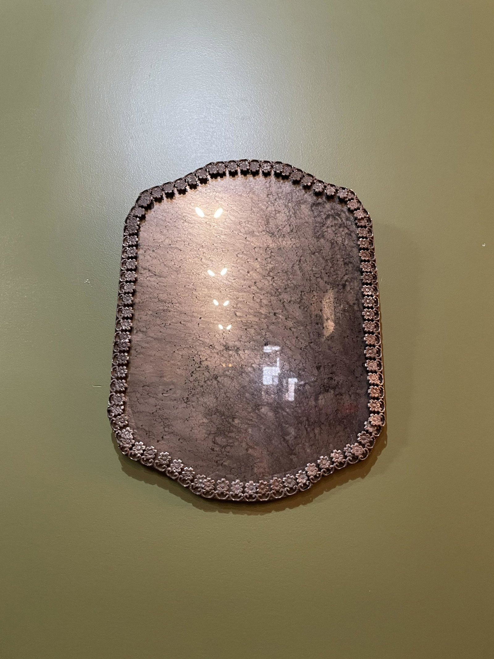Victorian Style Filigree Mirror: 15 1/2in T x 12in W