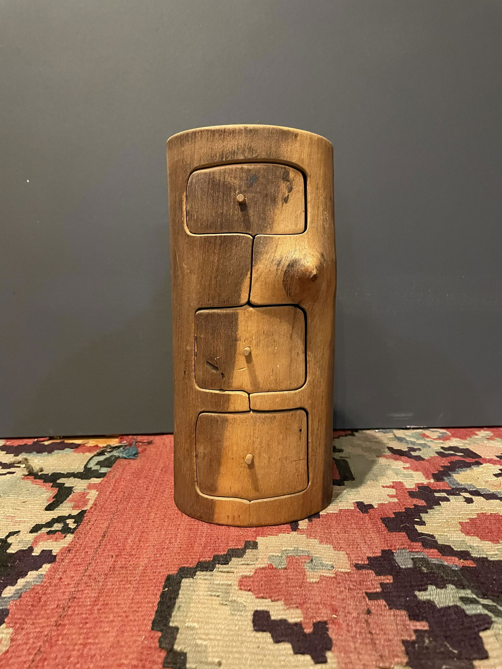 Carved Wood Folk Art Jewelry Box (1 of 5)