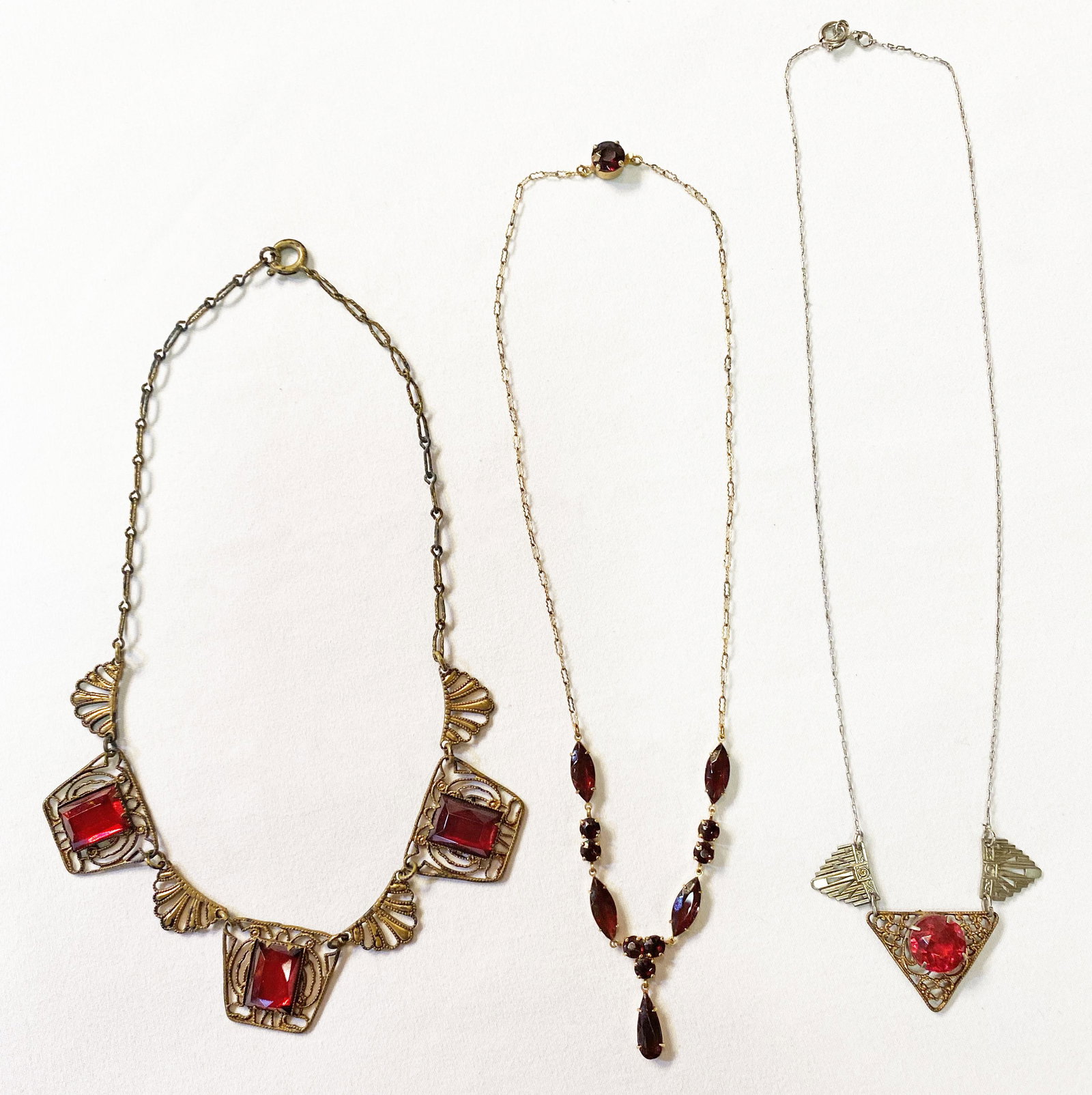 Art Deco Czech Glass Necklaces: 1920's originals in fine shape