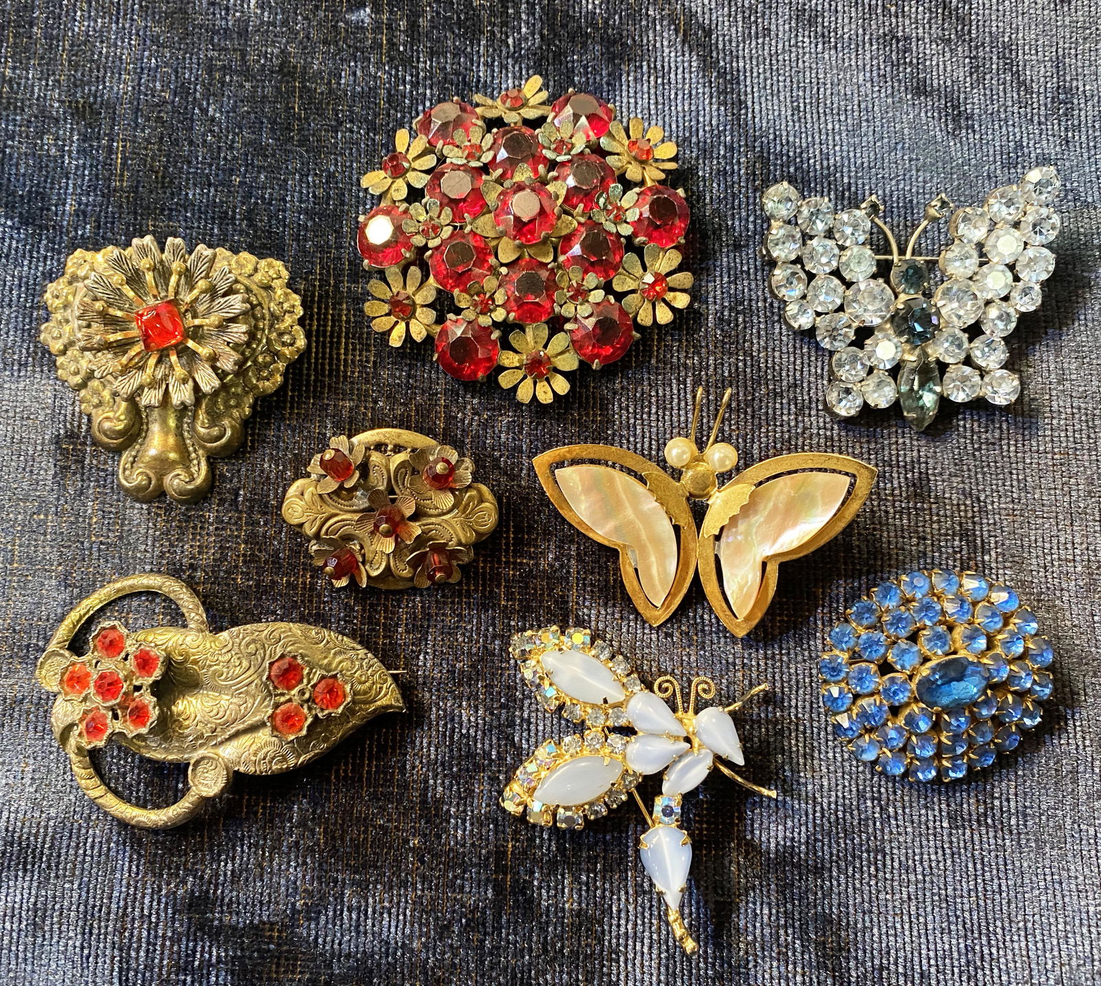 Collection 8 Early 20th C. & Rhinestone Jewelry Pins (1 of 4)