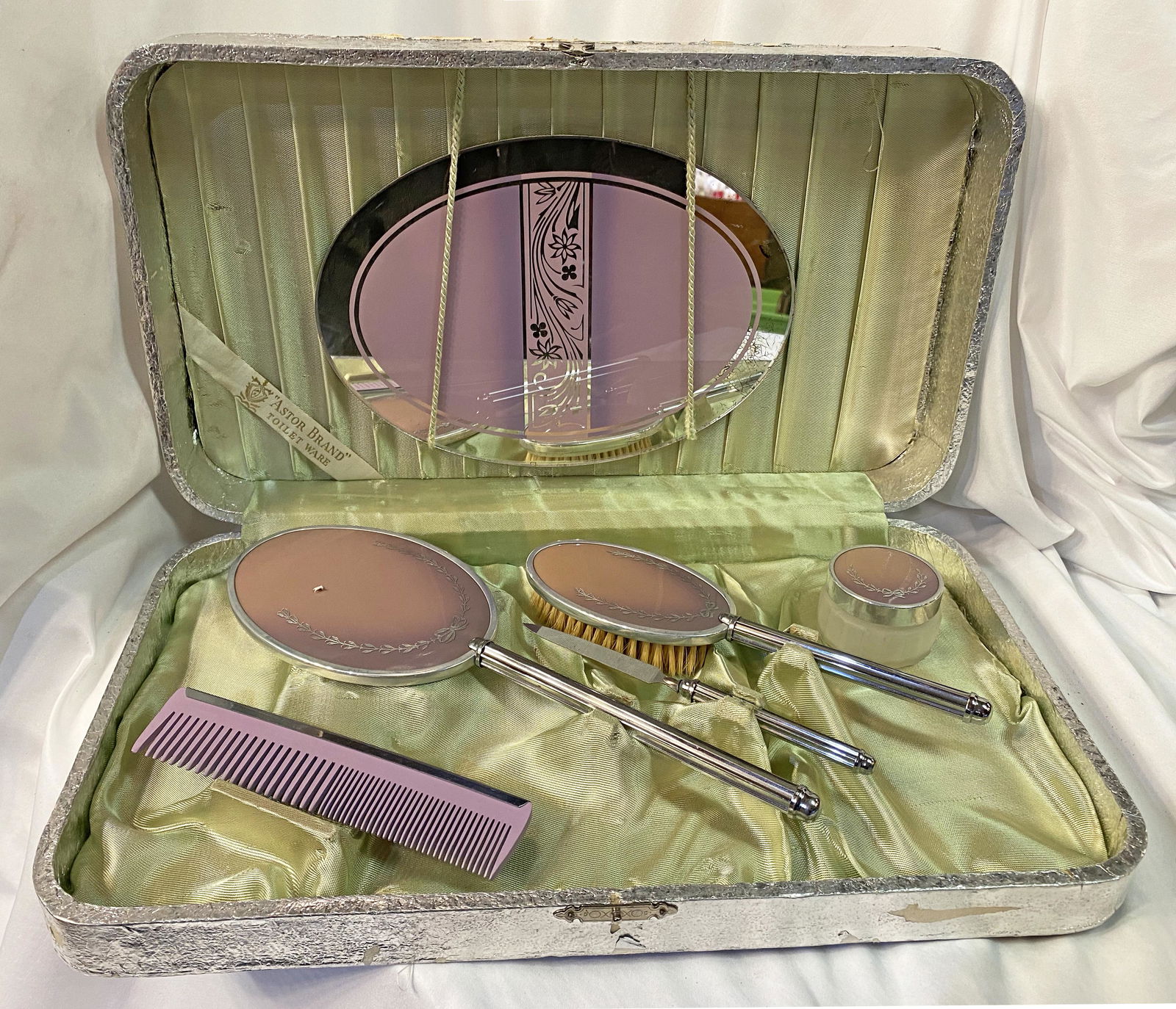 1930's Hollywood Glam Art Deco Dresser Set (1 of 3)