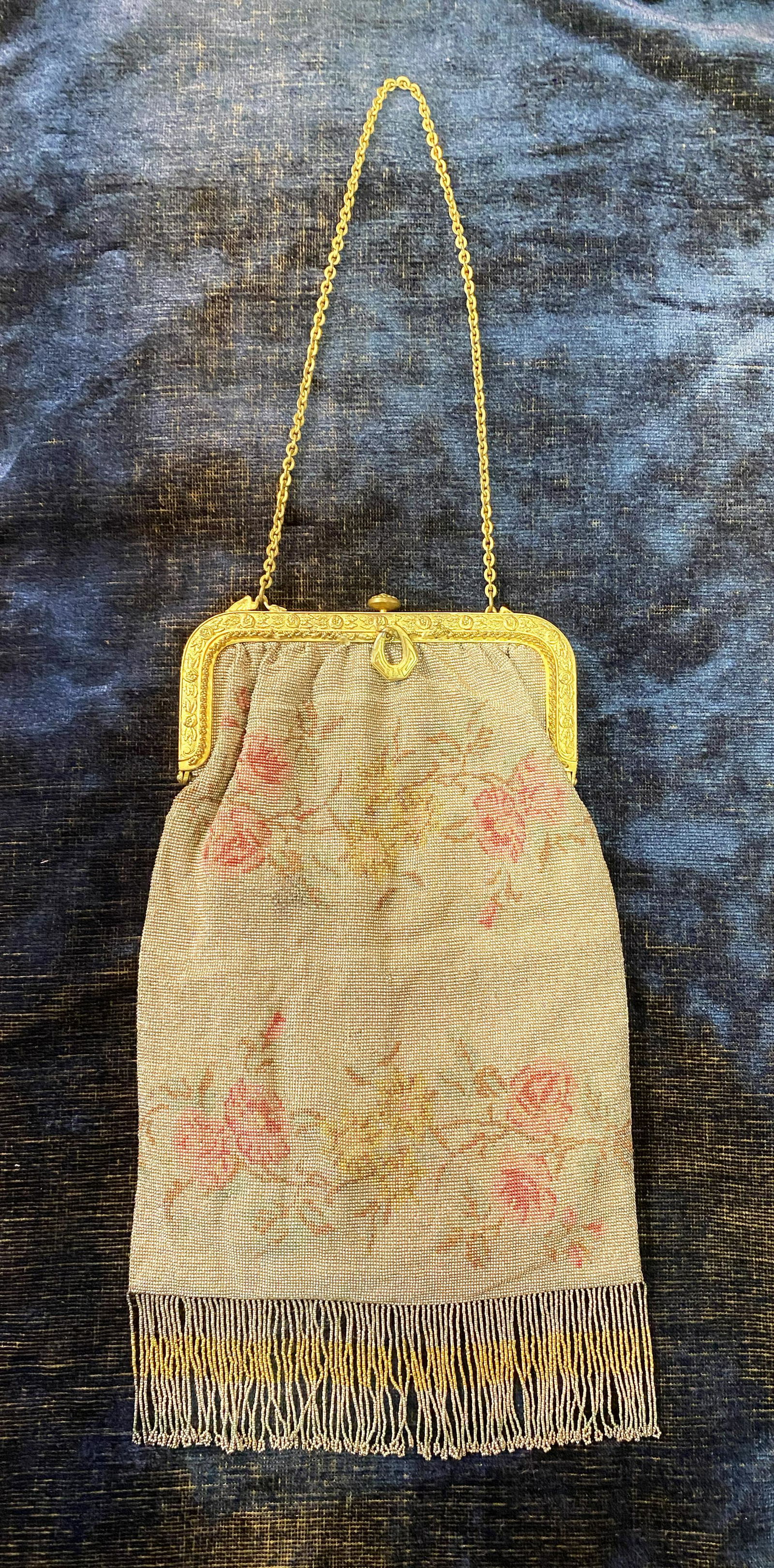 French Micro Beaded Rose Flapper Purse (1 of 4)