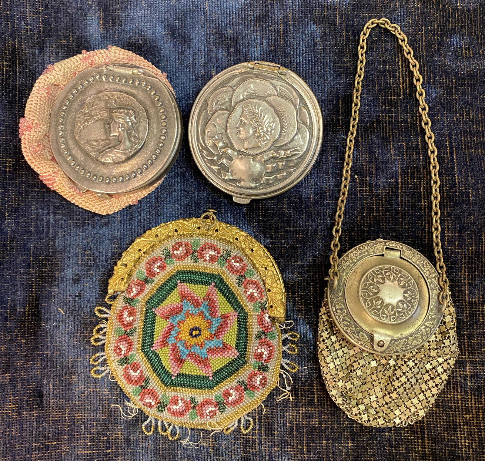 Early Art Deco Metal & Micro Beaded Embossed Relief (1 of 2)