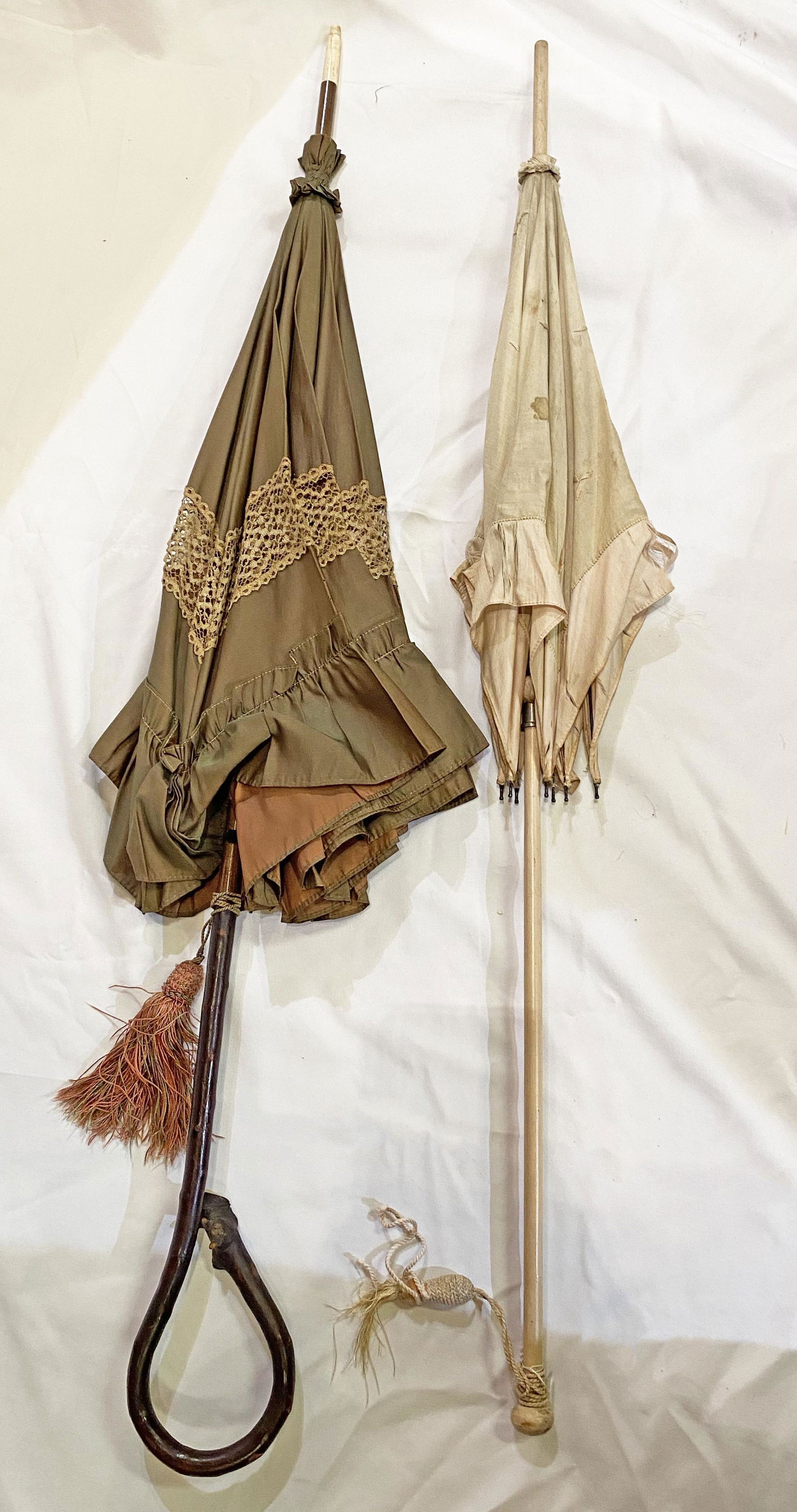 2 Victorian Parasols Bentwood Handle (1 of 6)