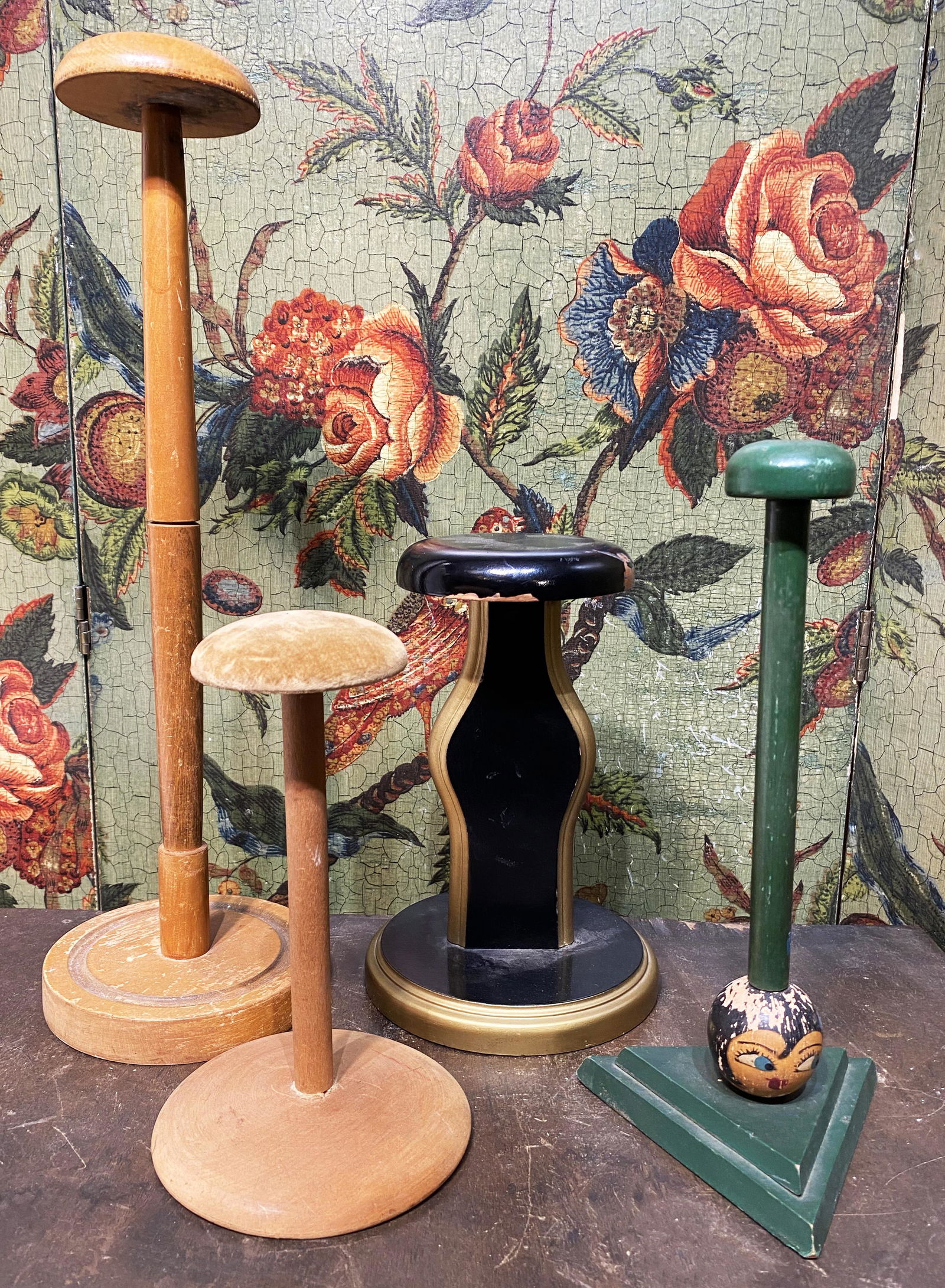 Collection 4 Art Deco Wood Department Store Hat Stands (1 of 1)