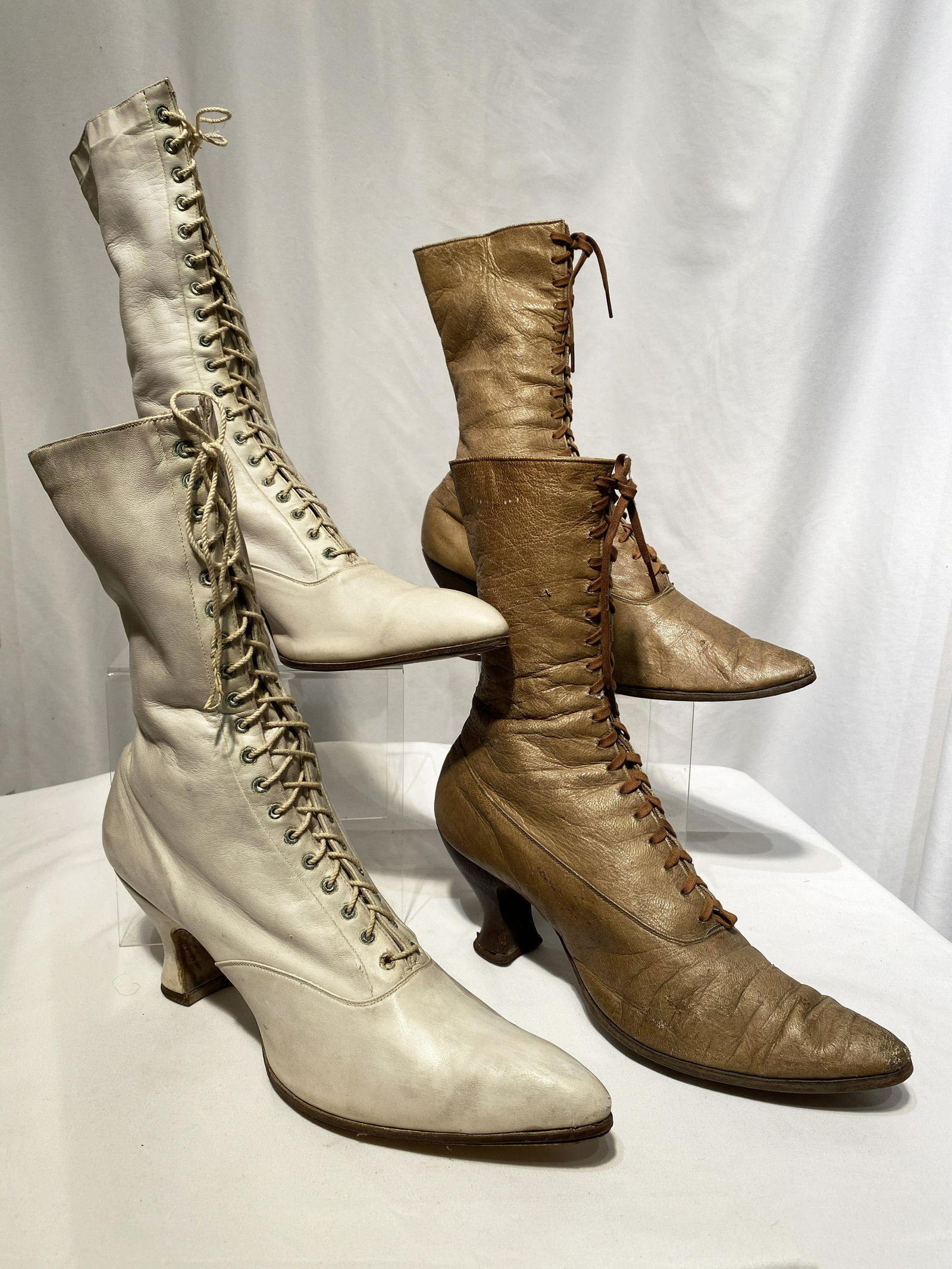 2 Pair Victorian Titanic Era Ladies Boots Edwardian #1 (1 of 3)