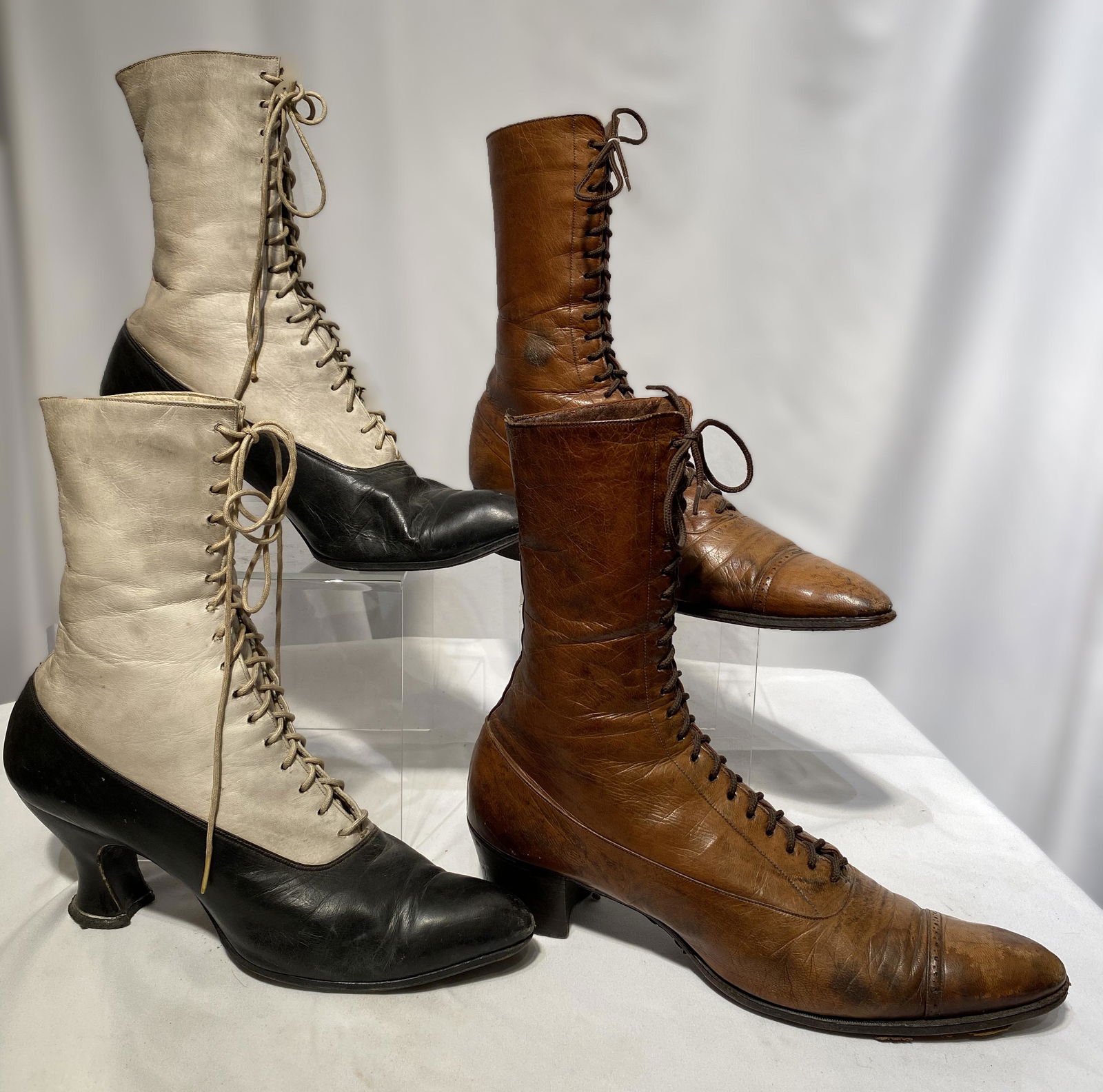 2 Pair Victorian Titanic Era Ladies Boots Edwardian #2 (1 of 4)