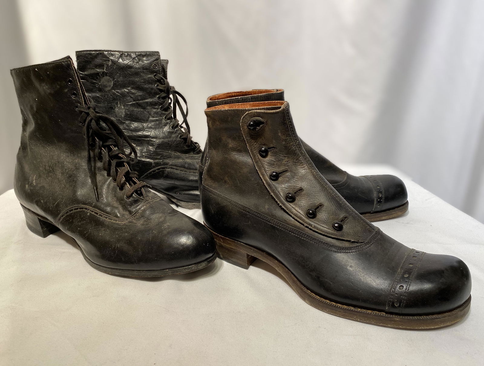 2 Early 1900s Mens Leather Boots (1 of 2)