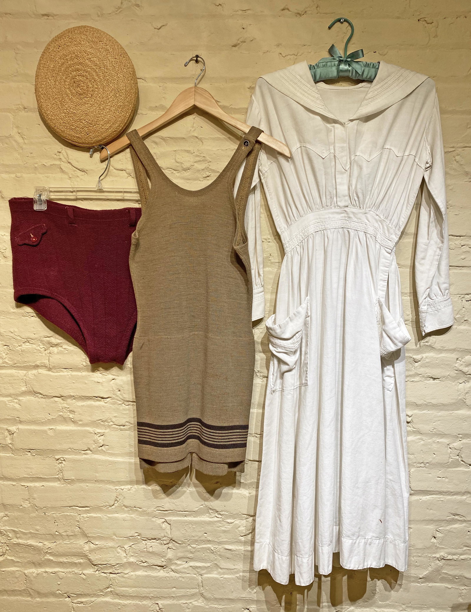Collection Early 20th C Swimsuit & Boating Clothing: very nice condition for age