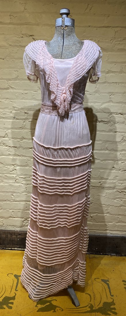 1920's Vintage Pink Tulle Dress Gatsby Era: beautiful example with minimal wear