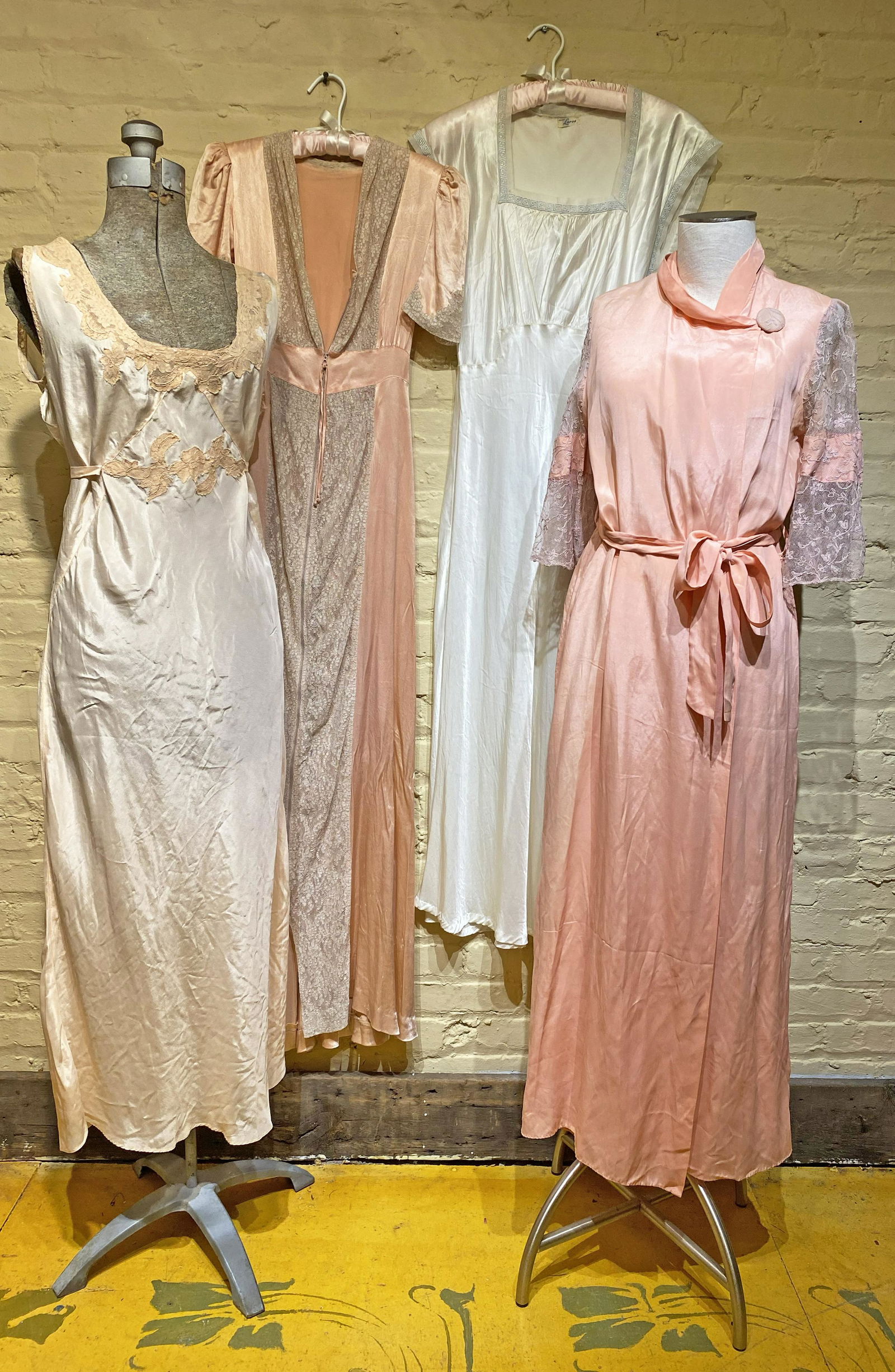 Collection 4 Ladies Early 20th C Liquid silk Nightgown (1 of 1)
