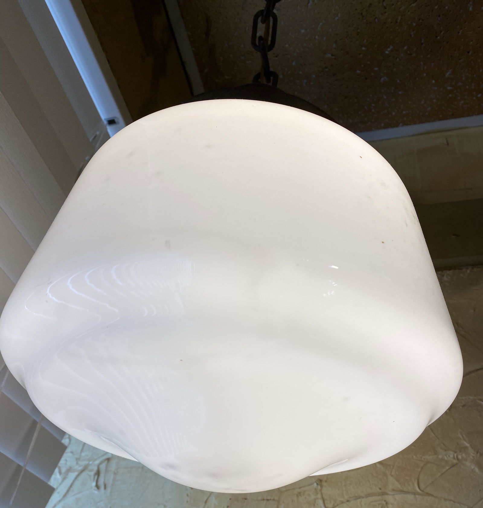 Early 1900s Opaque Milk Glass Pendant Light Fixture (1 of 3)
