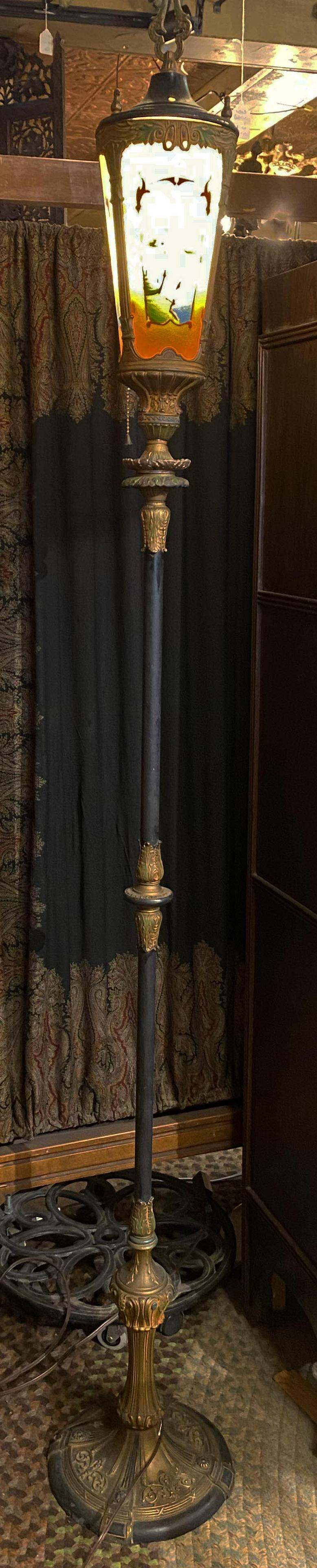 Art Deco Reverse Painted Floor Lamp (1 of 5)