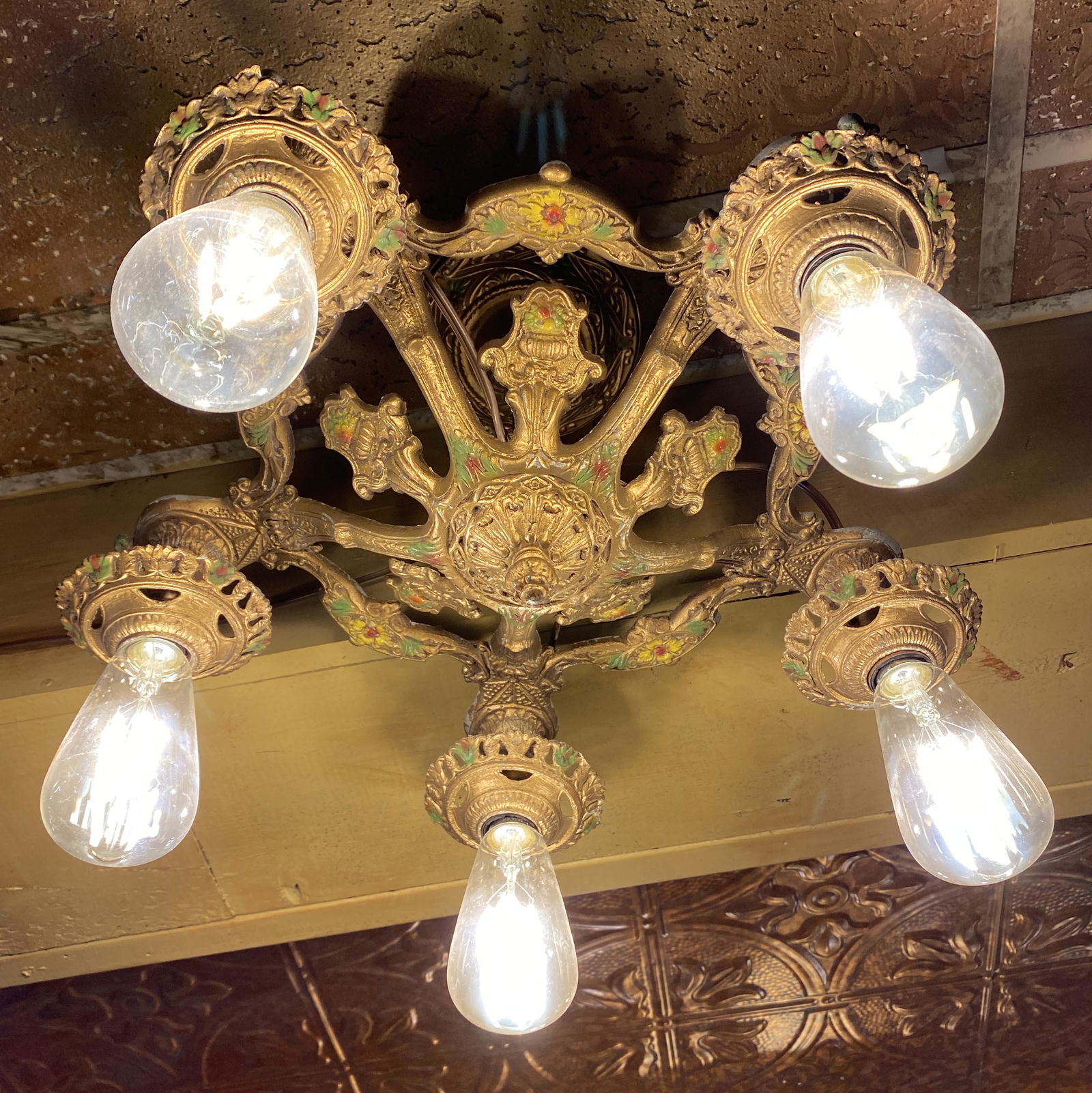 Early 1920s Antique Ornate Lamp Fixture (1 of 5)