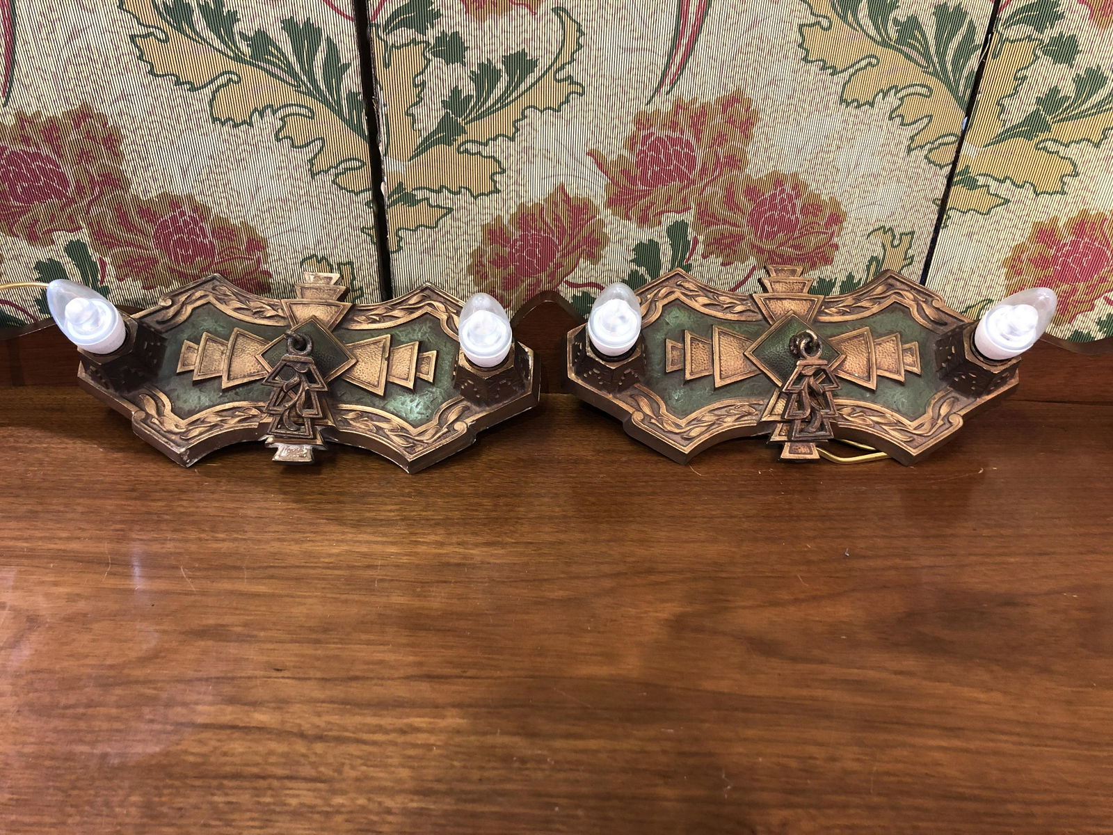 Pair Art Deco Ceiling or Wall Sconces signed Markel (1 of 9)