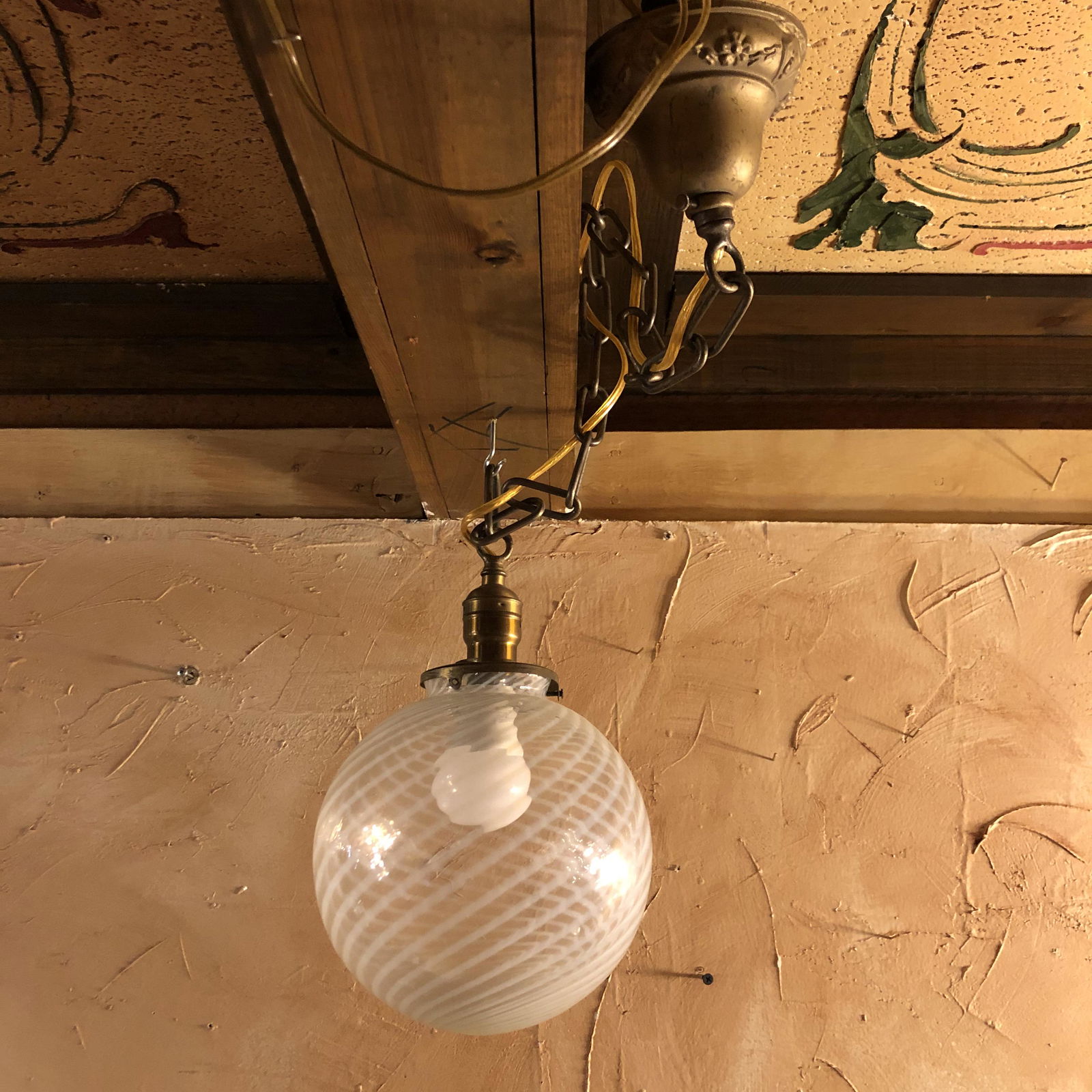 Victorian Swirl Glass Globe Light Fixture (1 of 4)