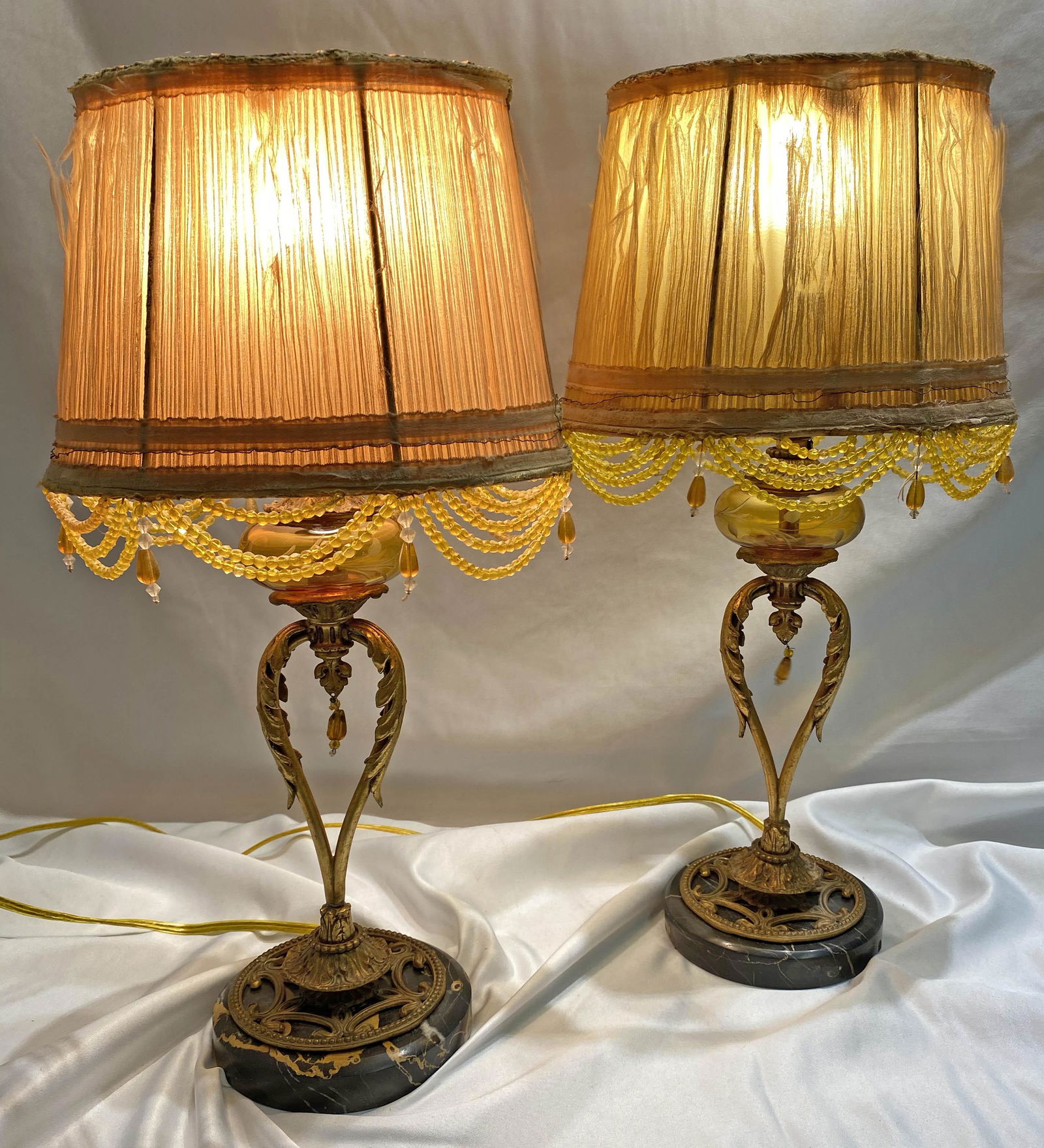 Pair 1920's Boudior Lamps (1 of 6)