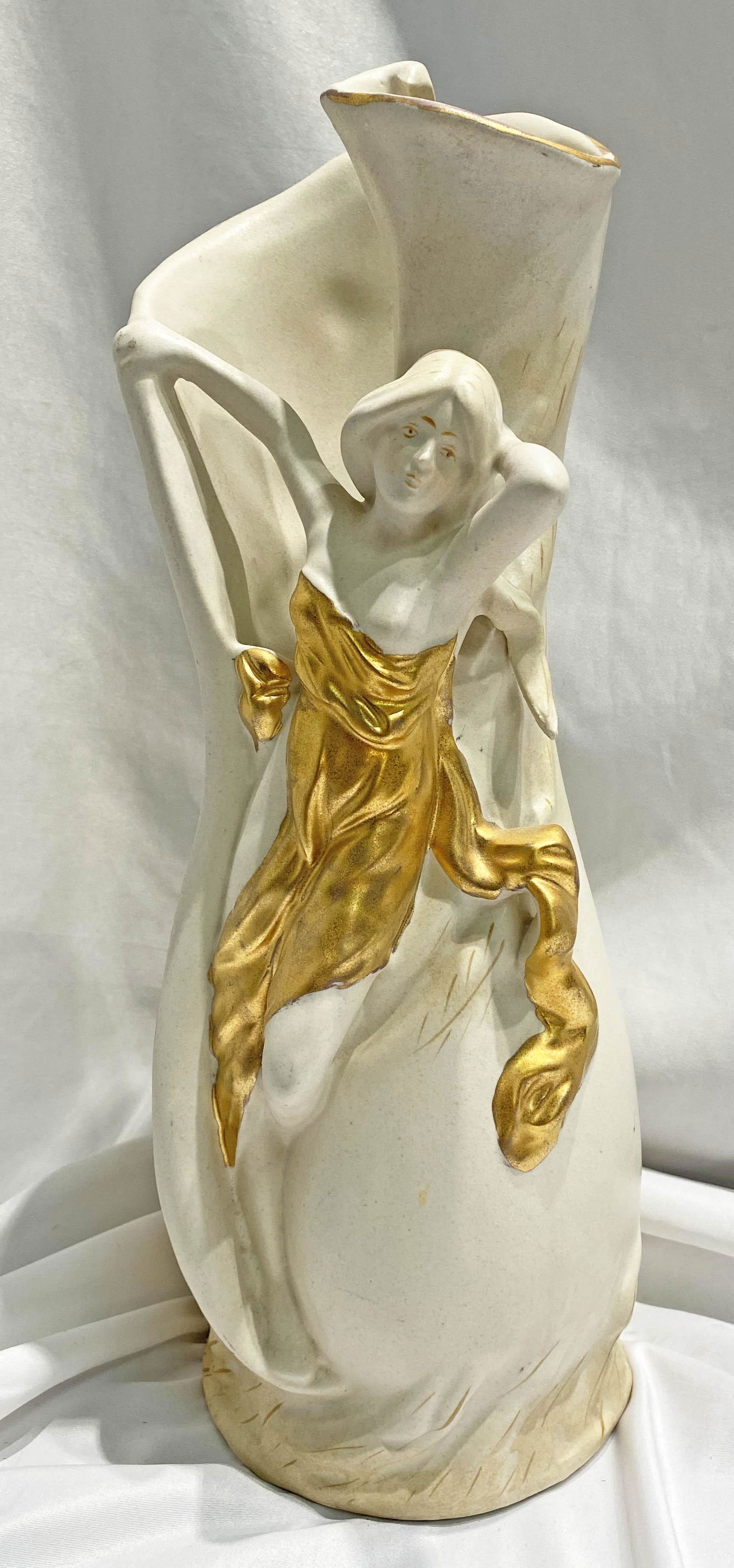 Large Royal Dux Bohemian Figural Lady Vase (1 of 5)