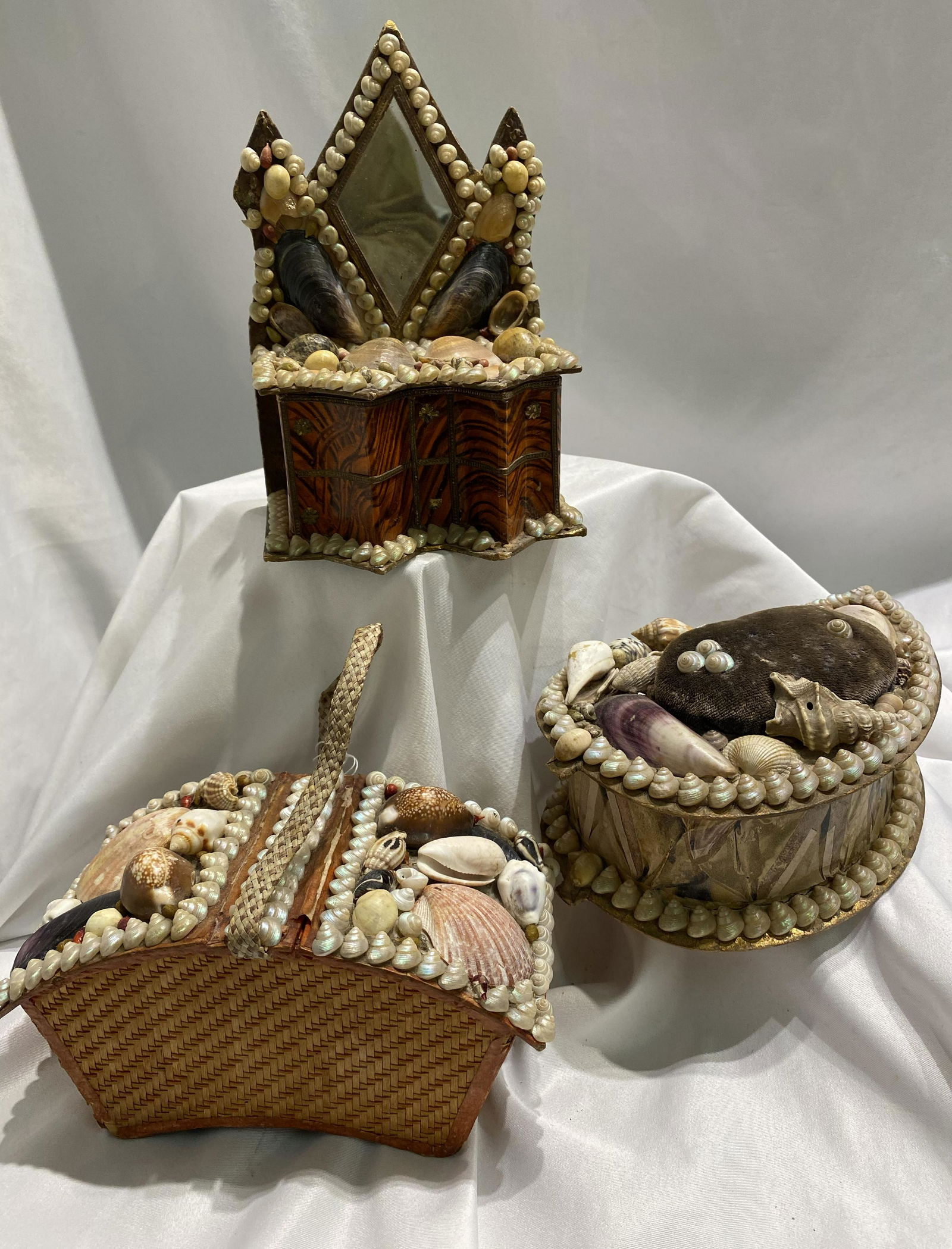 3 pc Shell Art Sailors Valentine Souveniers (1 of 5)