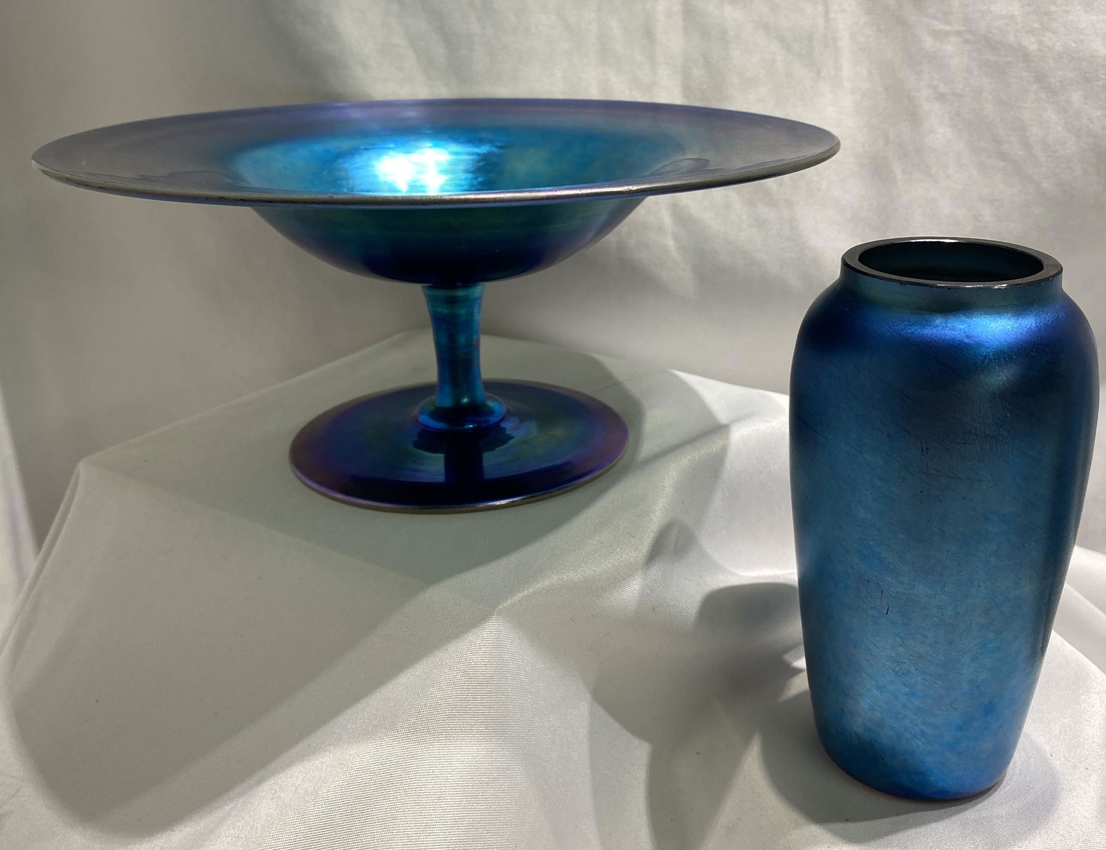 2 pc Durand Art Glass Vase Compote (1 of 6)